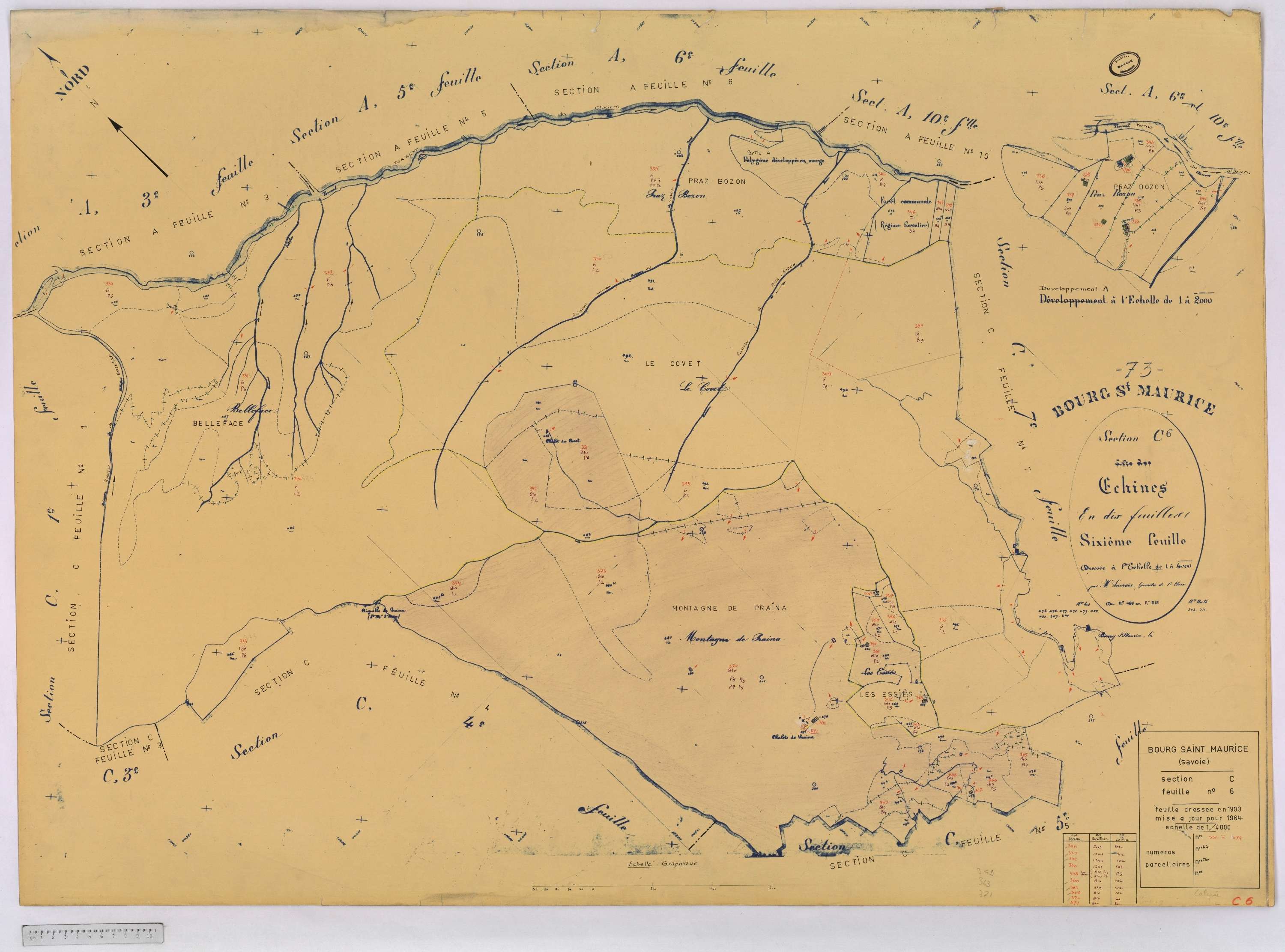Bourg-Saint-Maurice - Cadastre rénové (1964).