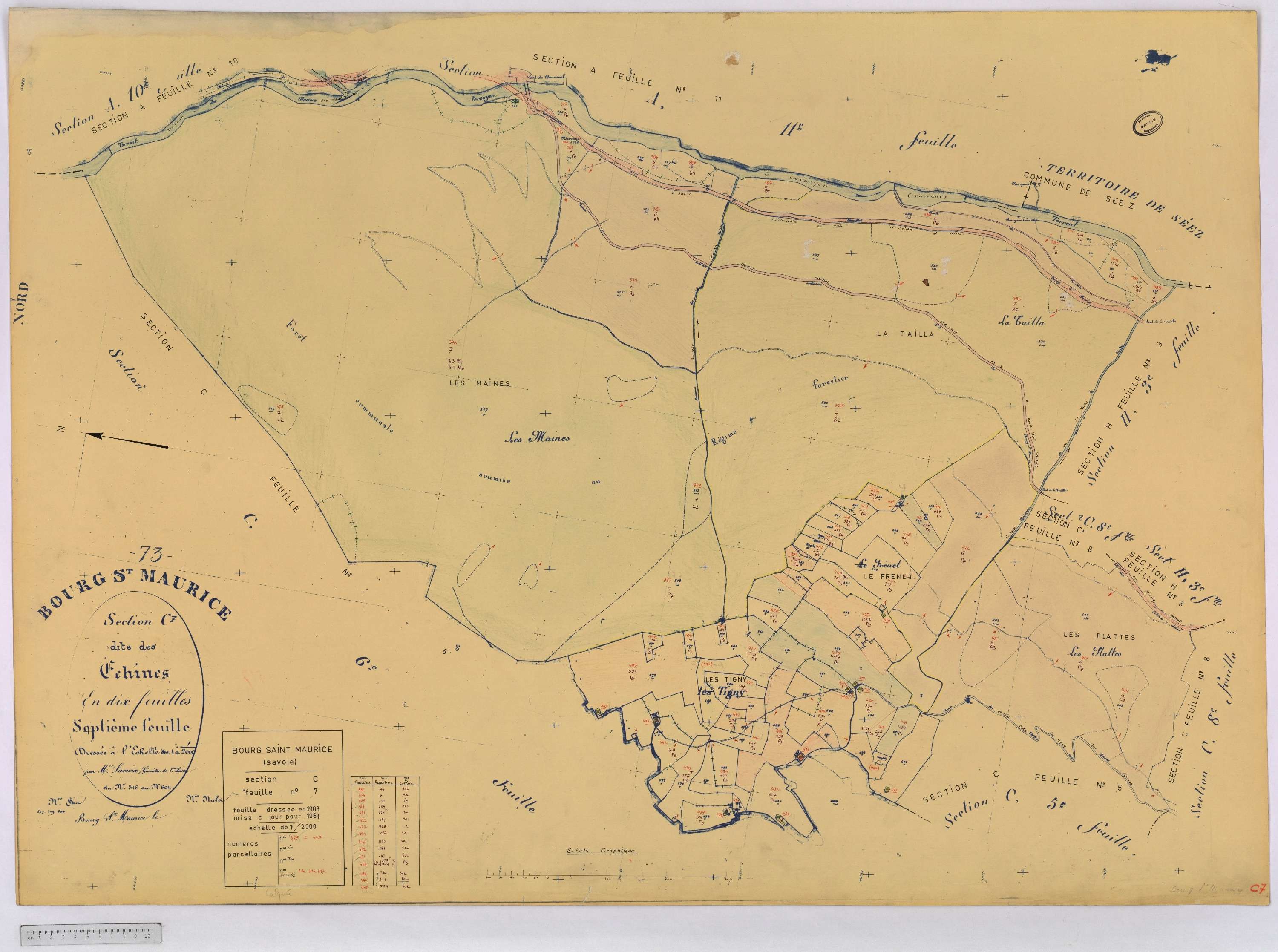 Bourg-Saint-Maurice - Cadastre rénové (1964).