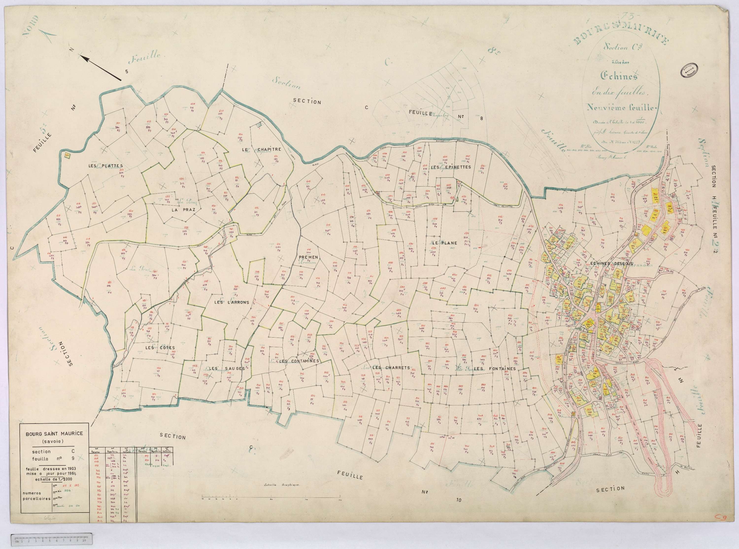 Bourg-Saint-Maurice - Cadastre rénové (1964).