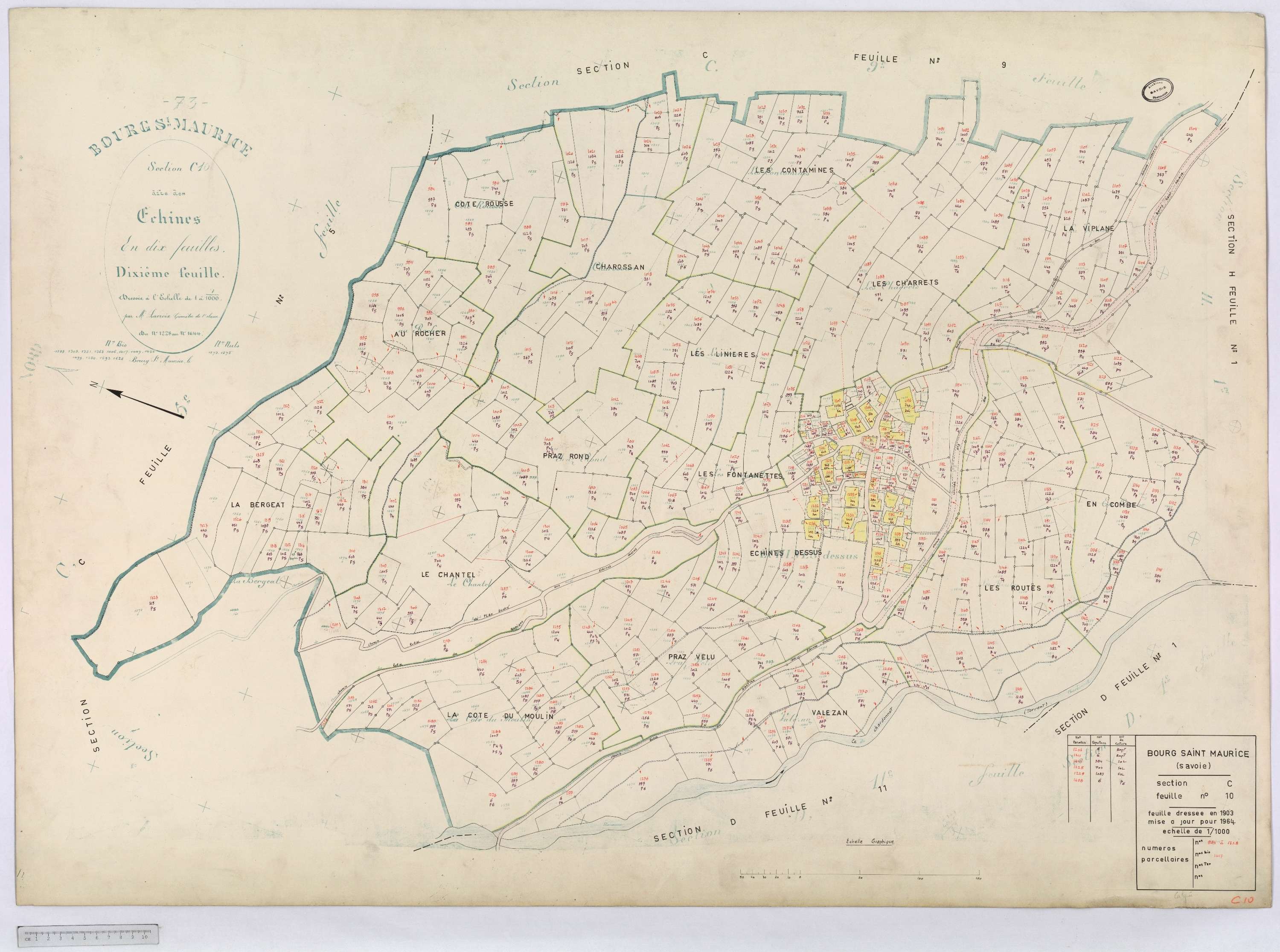Bourg-Saint-Maurice - Cadastre rénové (1964).