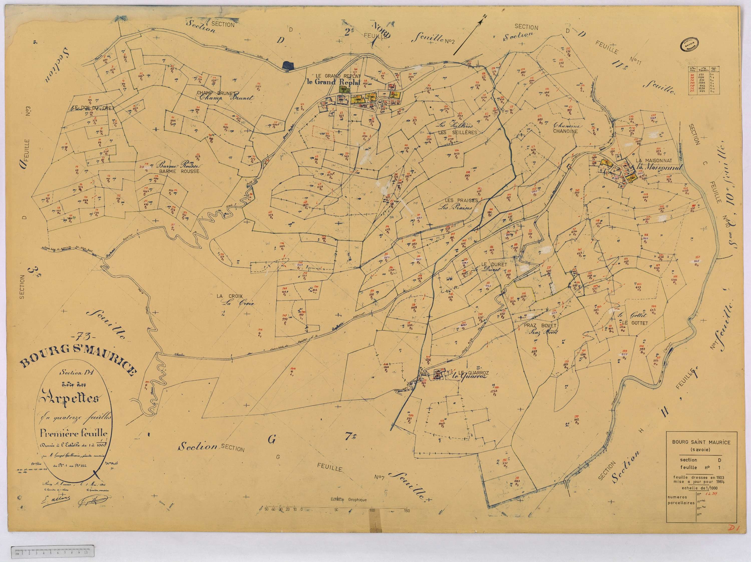 Bourg-Saint-Maurice - Cadastre rénové (1964).