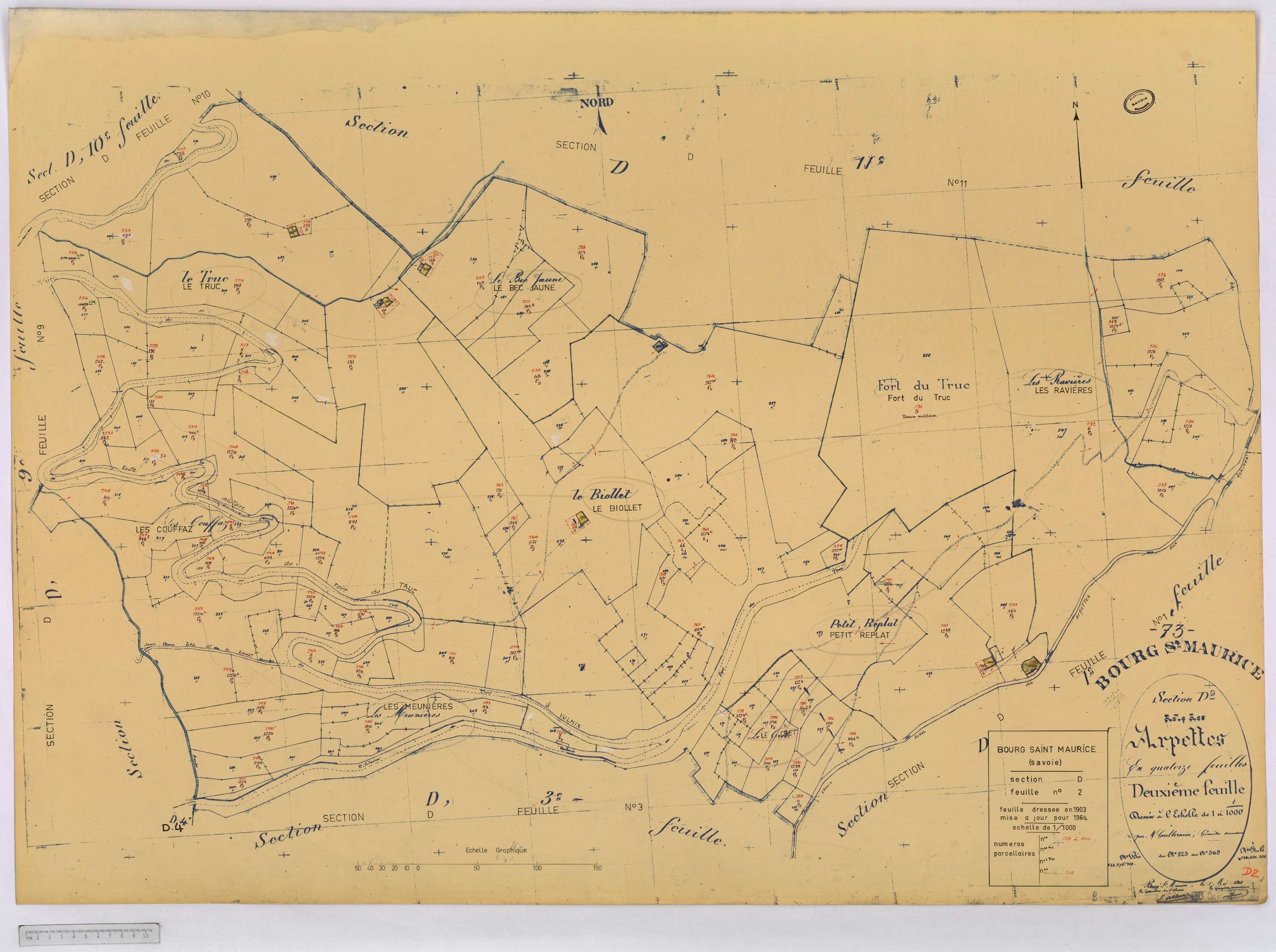 Bourg-Saint-Maurice - Cadastre rénové (1964).