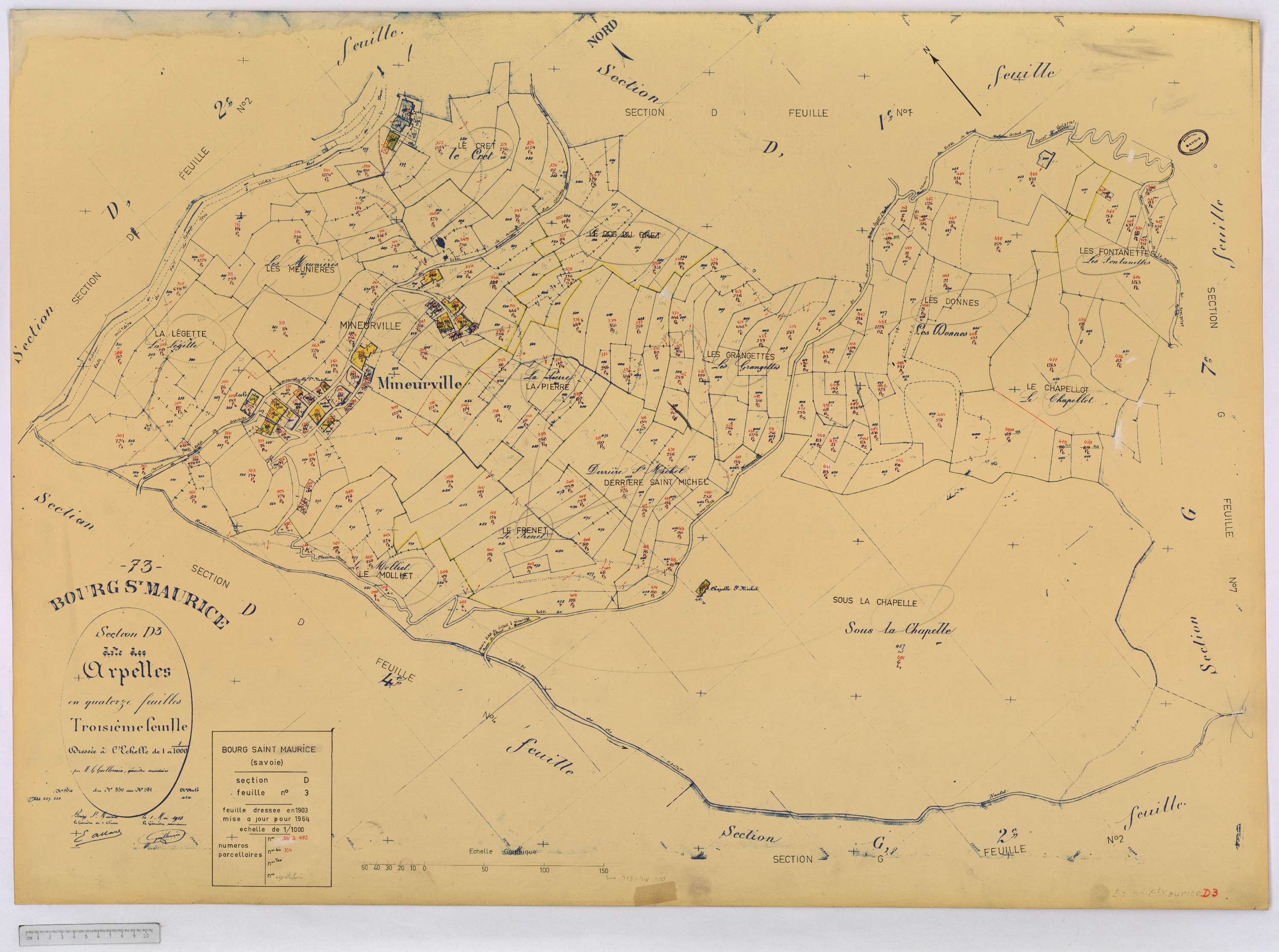 Bourg-Saint-Maurice - Cadastre rénové (1964).