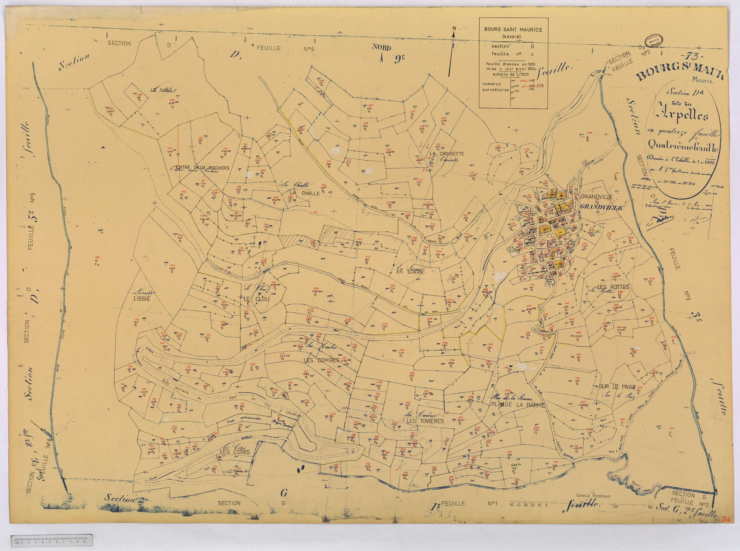 Bourg-Saint-Maurice - Cadastre rénové (1964).