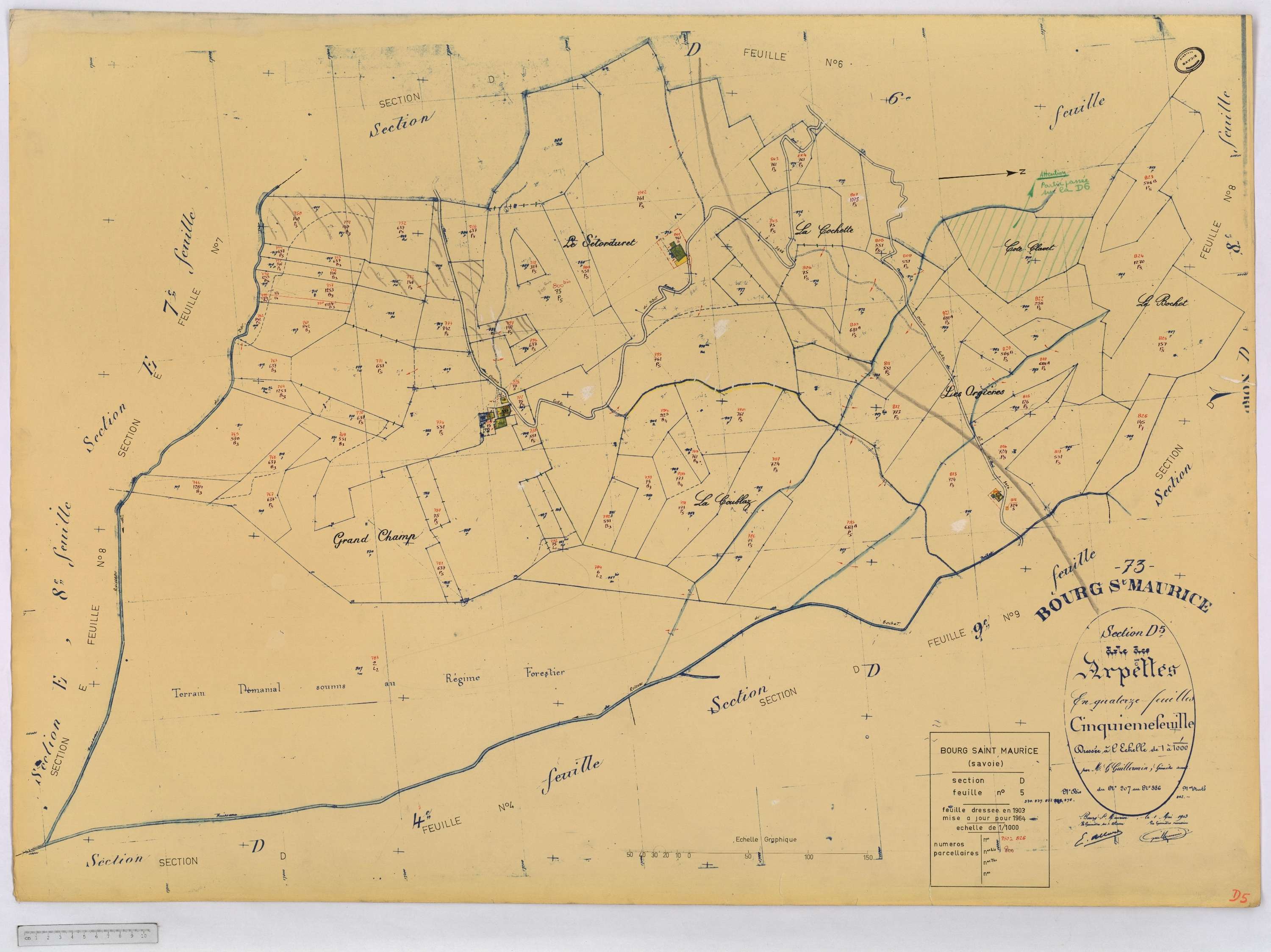 Bourg-Saint-Maurice - Cadastre rénové (1964).