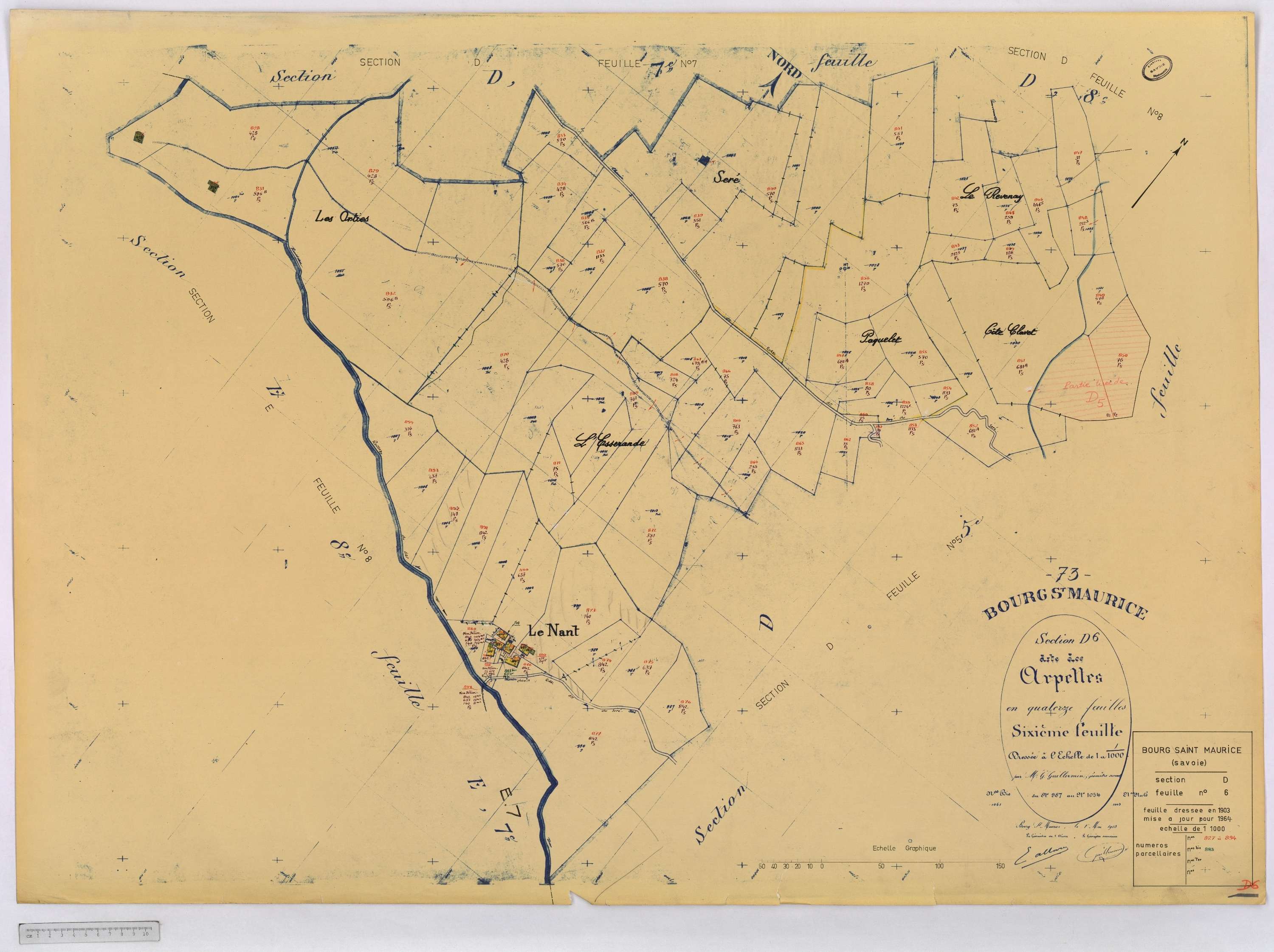 Bourg-Saint-Maurice - Cadastre rénové (1964).