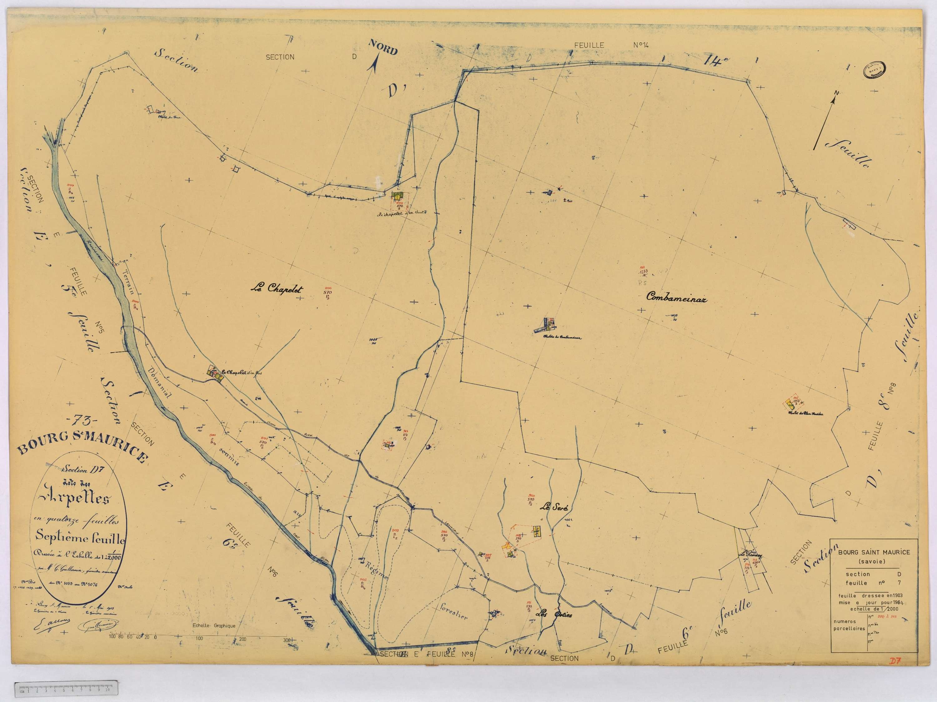 Bourg-Saint-Maurice - Cadastre rénové (1964).