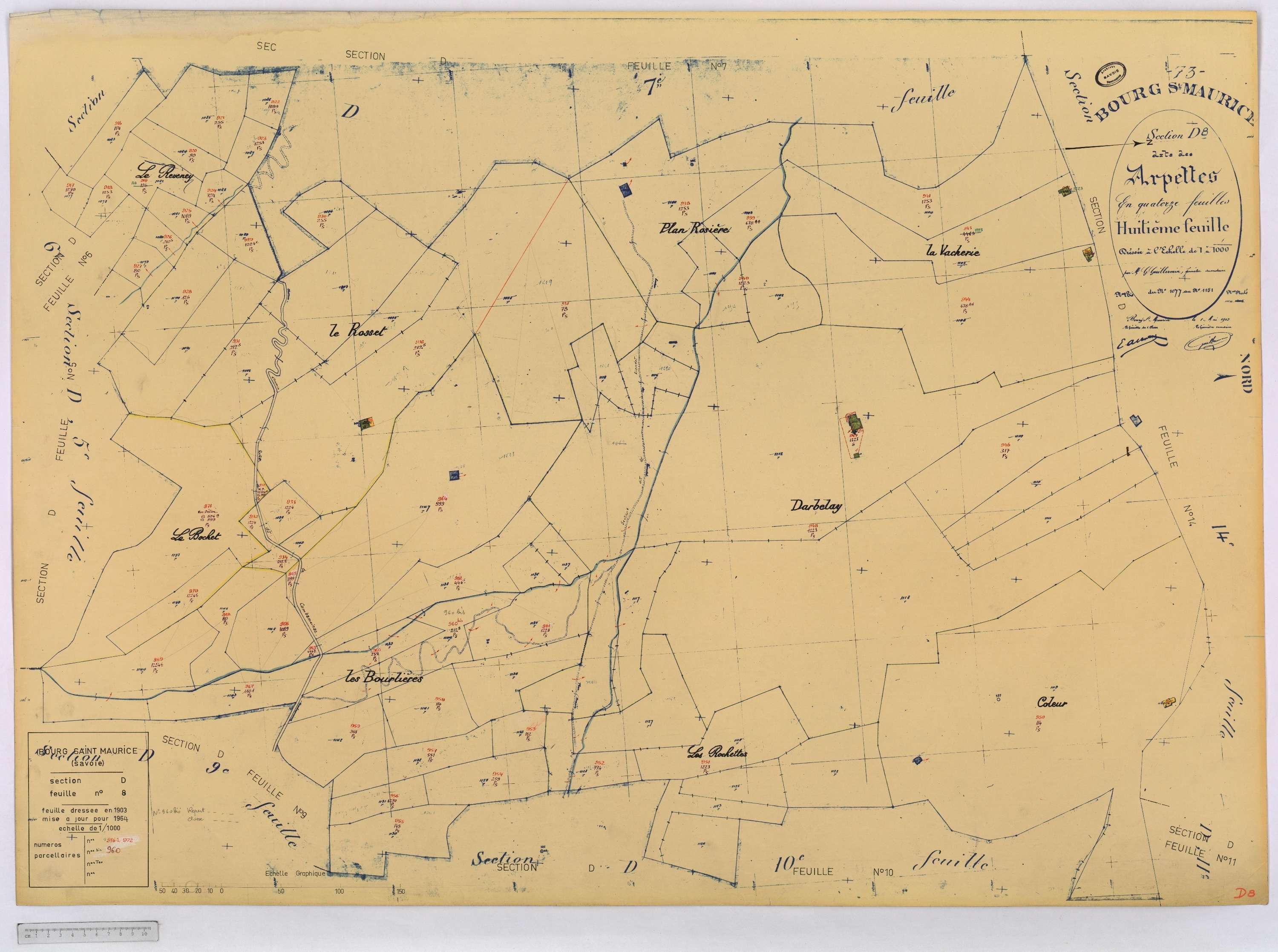 Bourg-Saint-Maurice - Cadastre rénové (1964).
