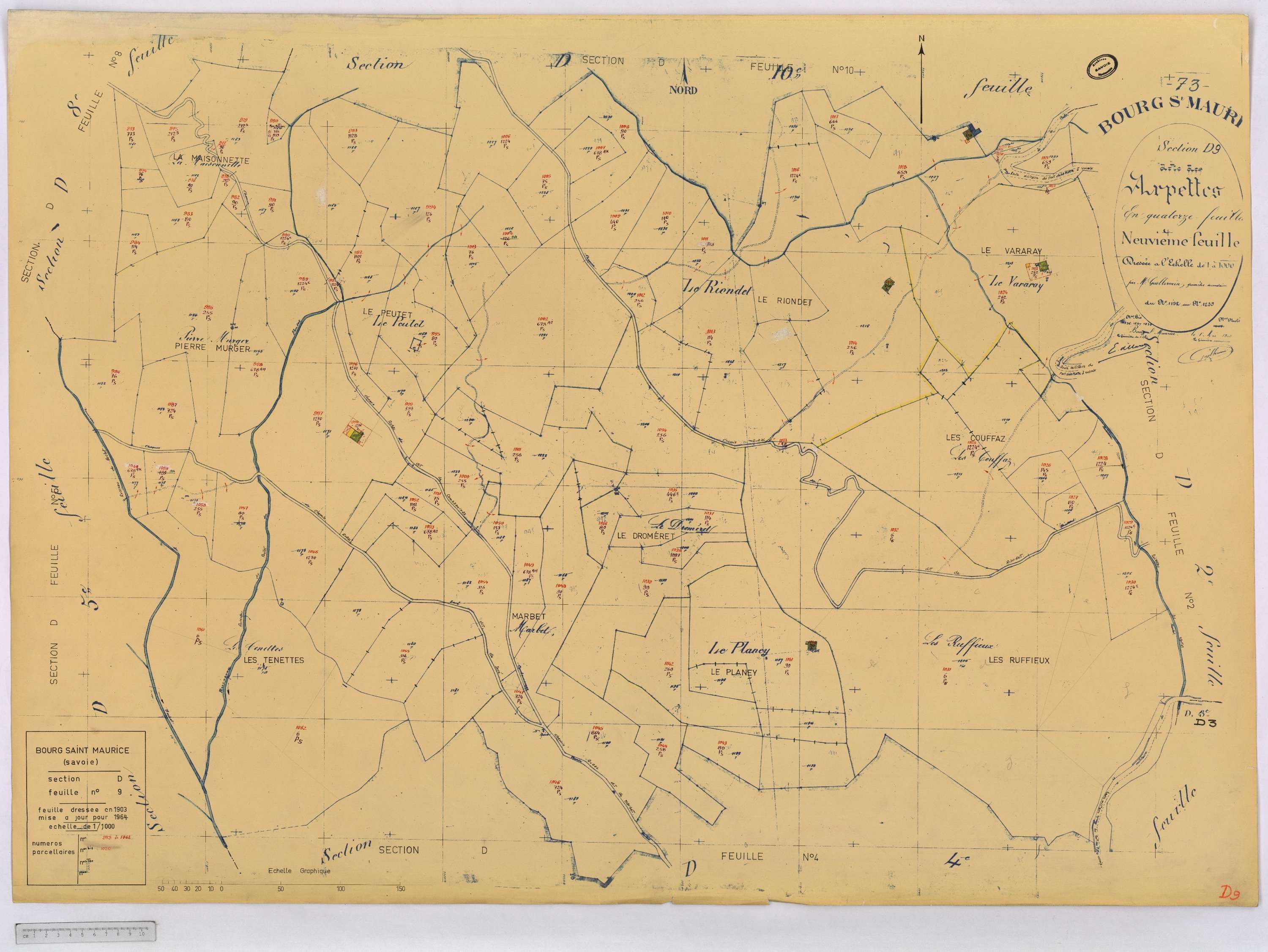 Bourg-Saint-Maurice - Cadastre rénové (1964).