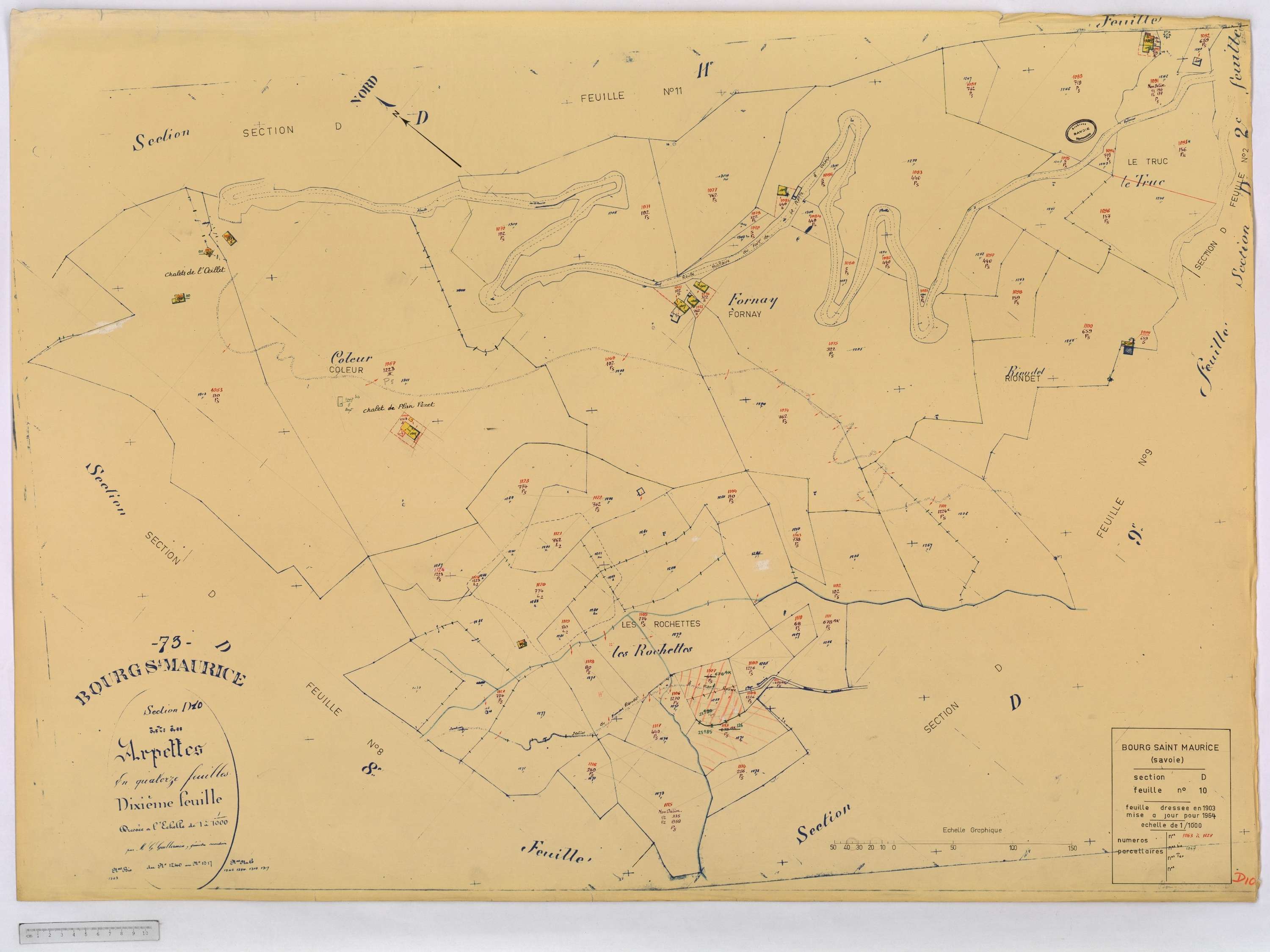 Bourg-Saint-Maurice - Cadastre rénové (1964).