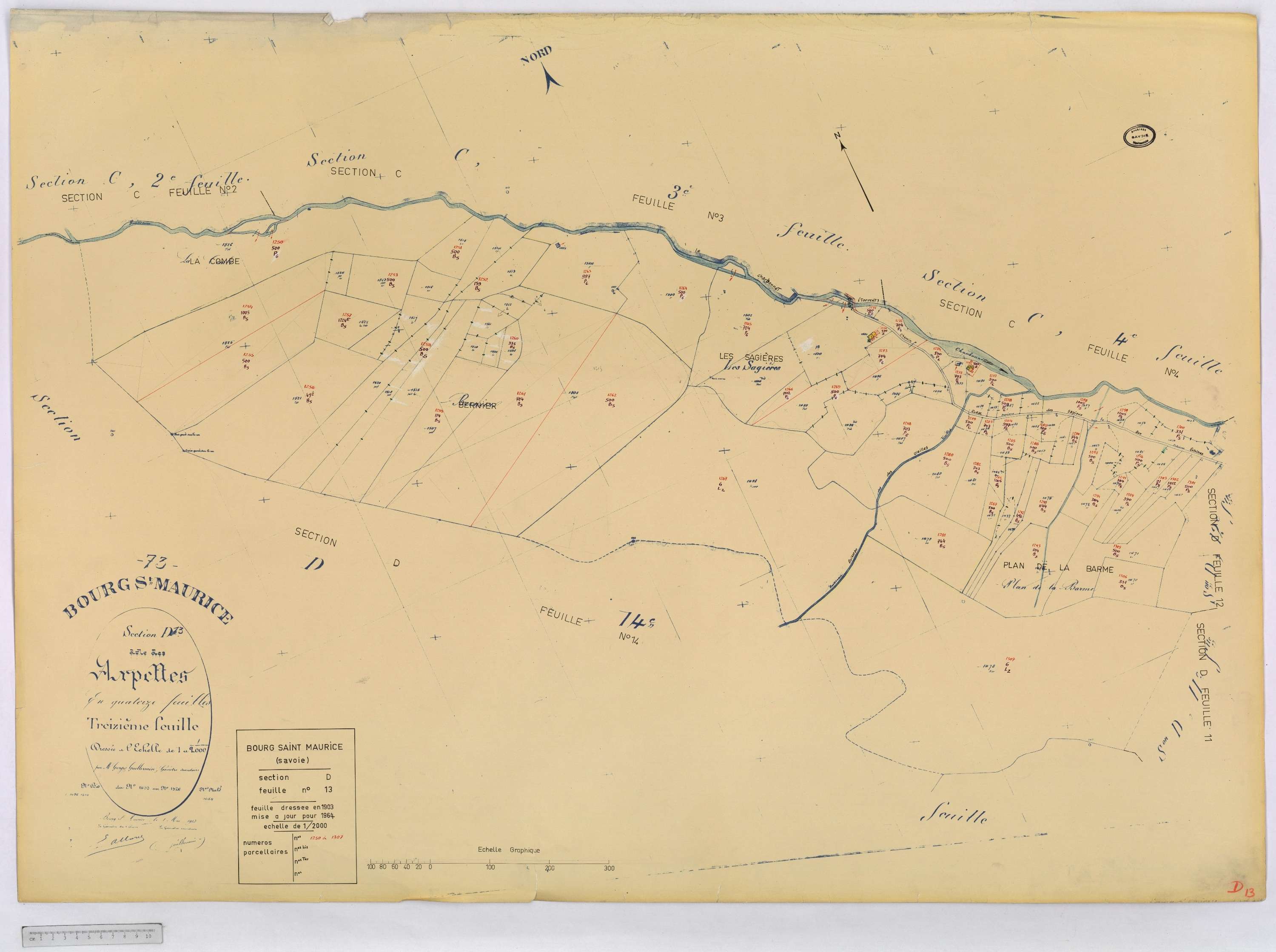 Bourg-Saint-Maurice - Cadastre rénové (1964).