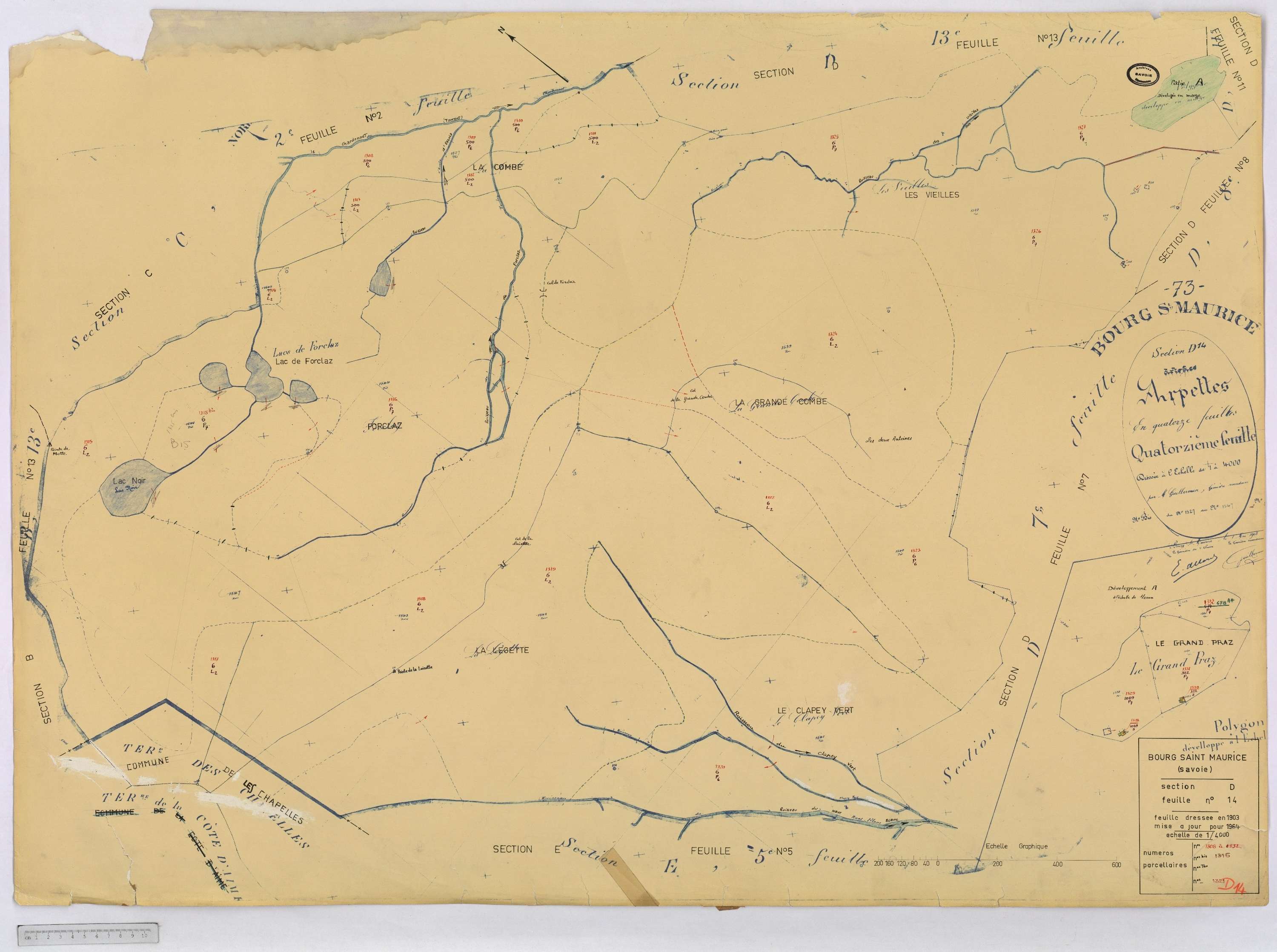 Bourg-Saint-Maurice - Cadastre rénové (1964).