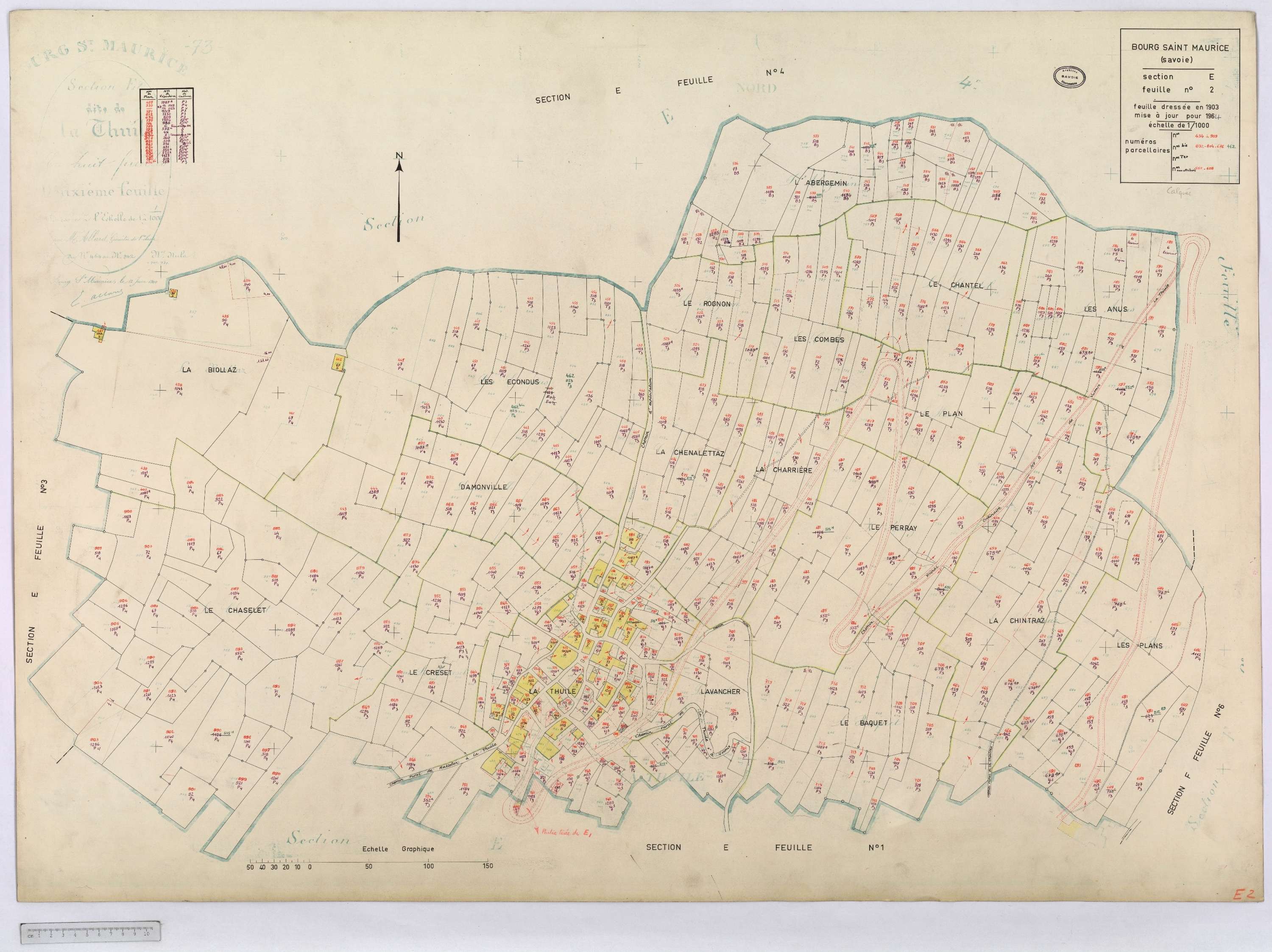 Bourg-Saint-Maurice - Cadastre rénové (1964).