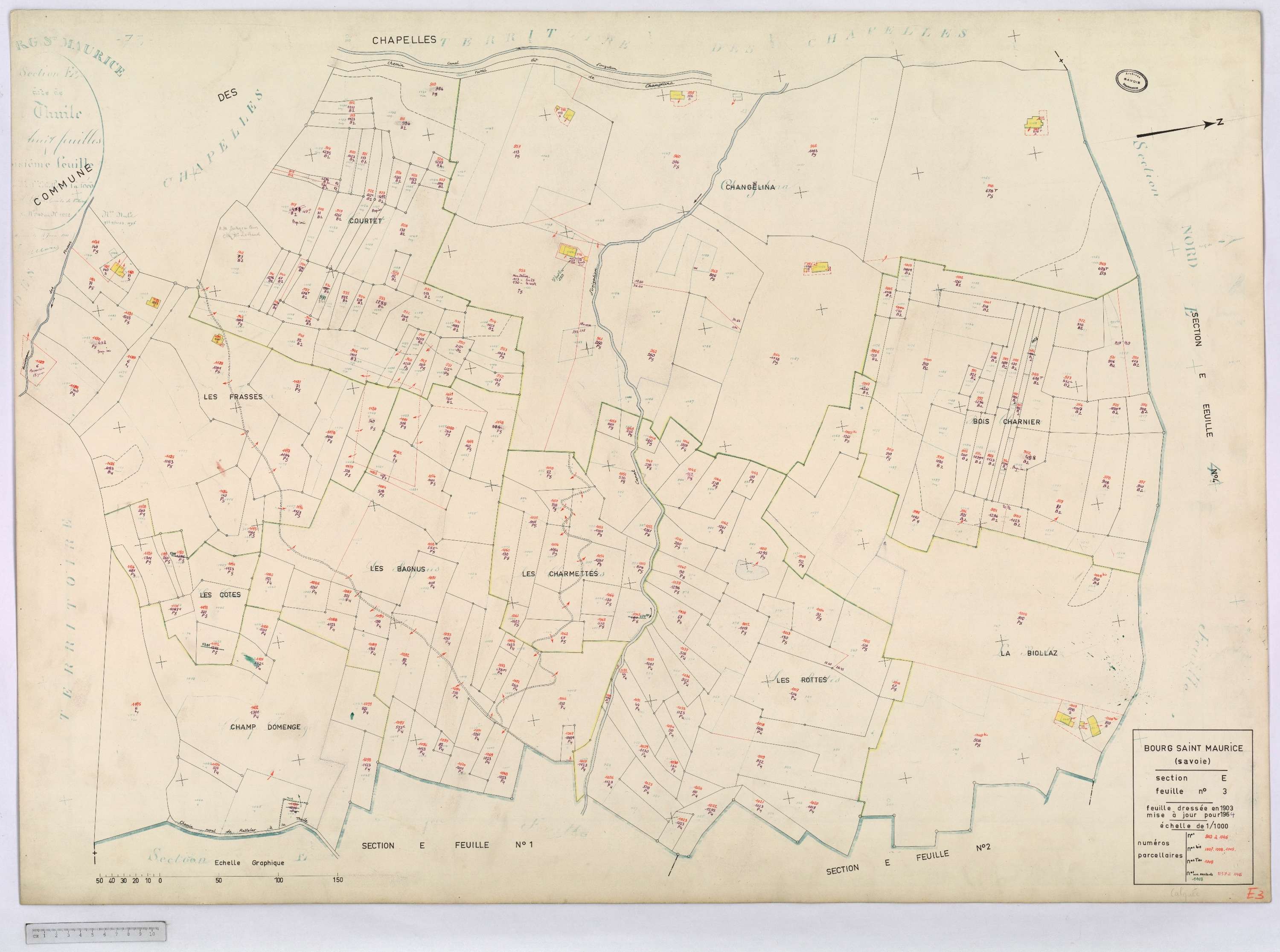Bourg-Saint-Maurice - Cadastre rénové (1964).