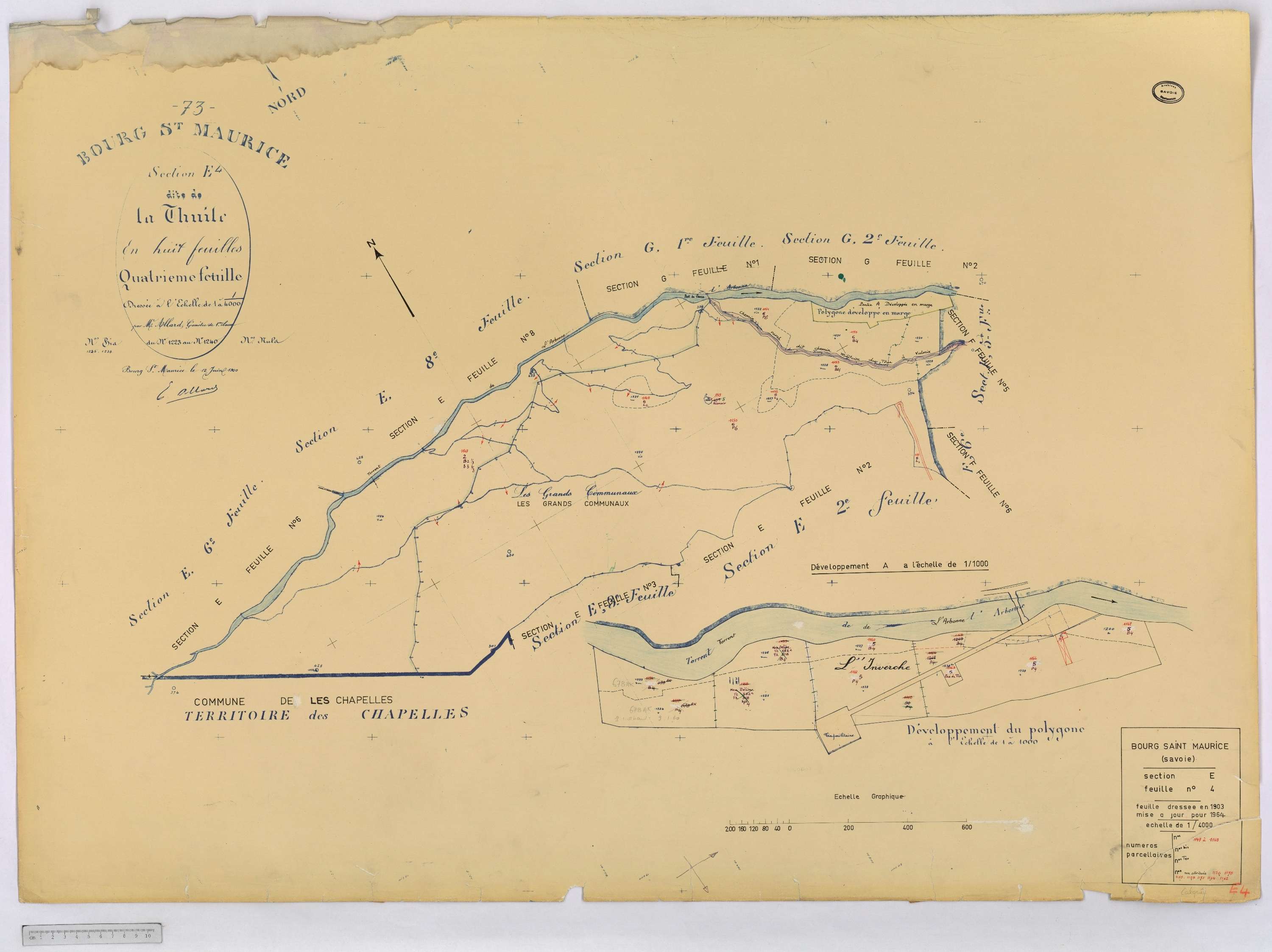 Bourg-Saint-Maurice - Cadastre rénové (1964).