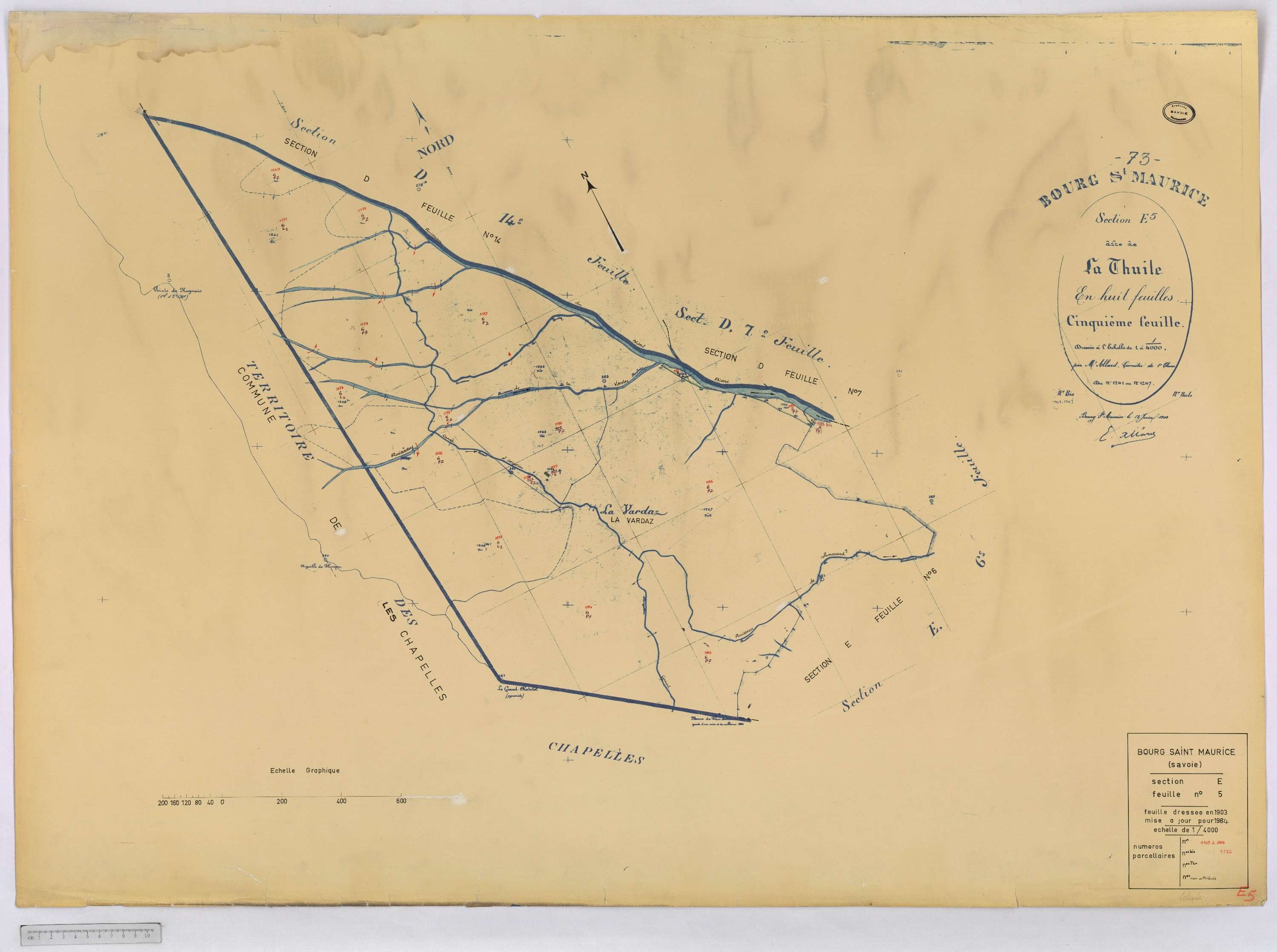 Bourg-Saint-Maurice - Cadastre rénové (1964).