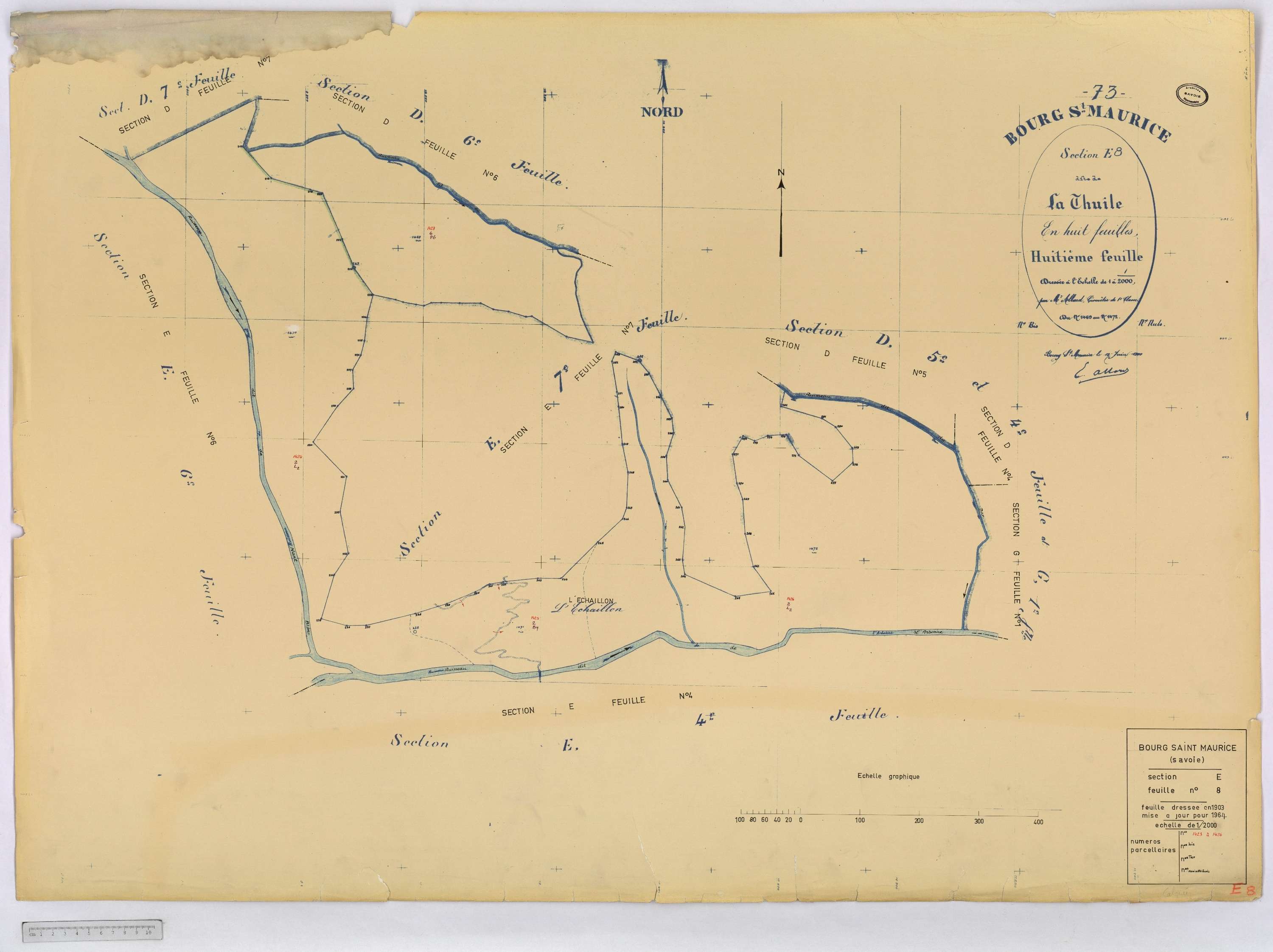 Bourg-Saint-Maurice - Cadastre rénové (1964).