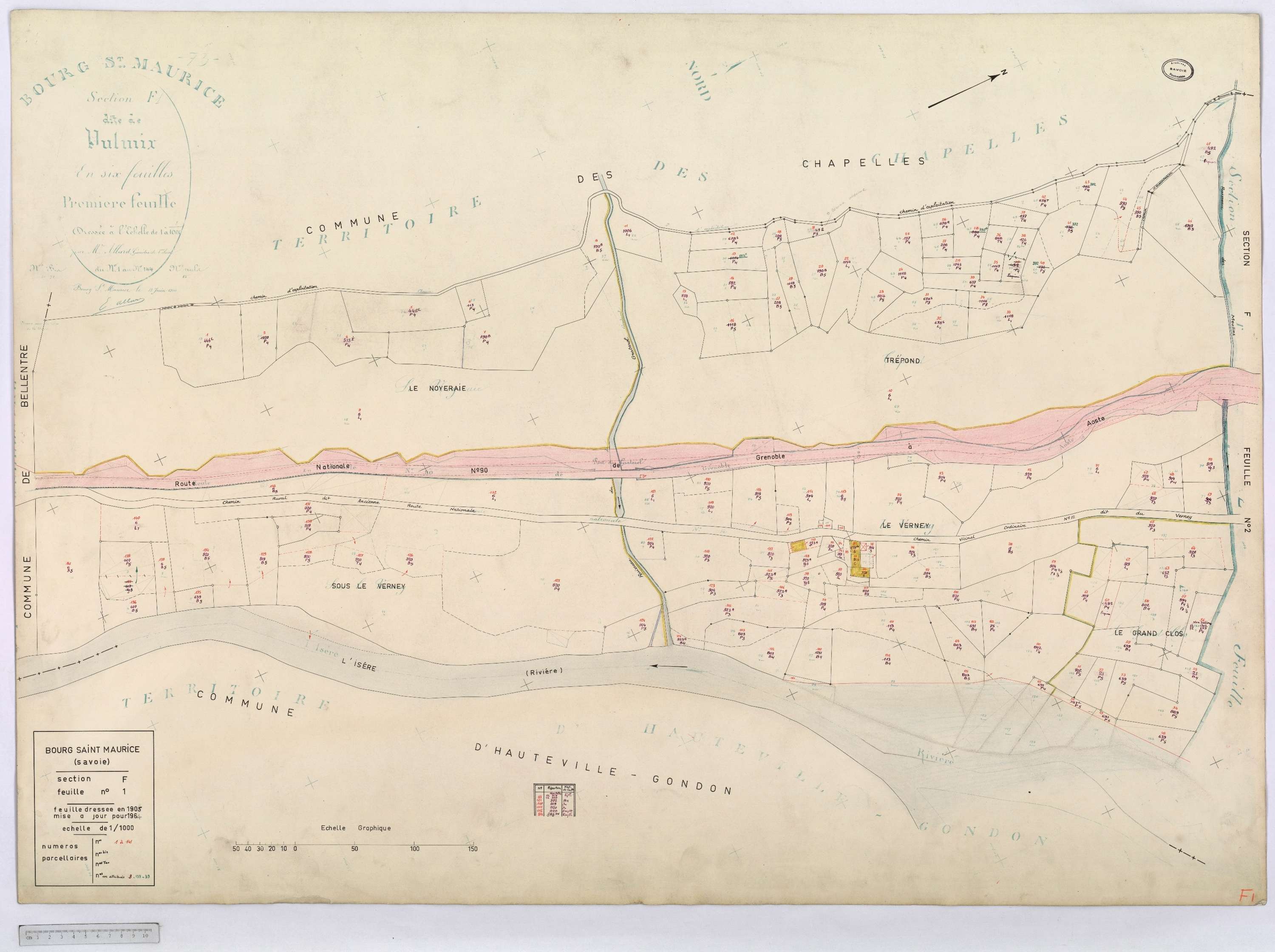 Bourg-Saint-Maurice - Cadastre rénové (1964).