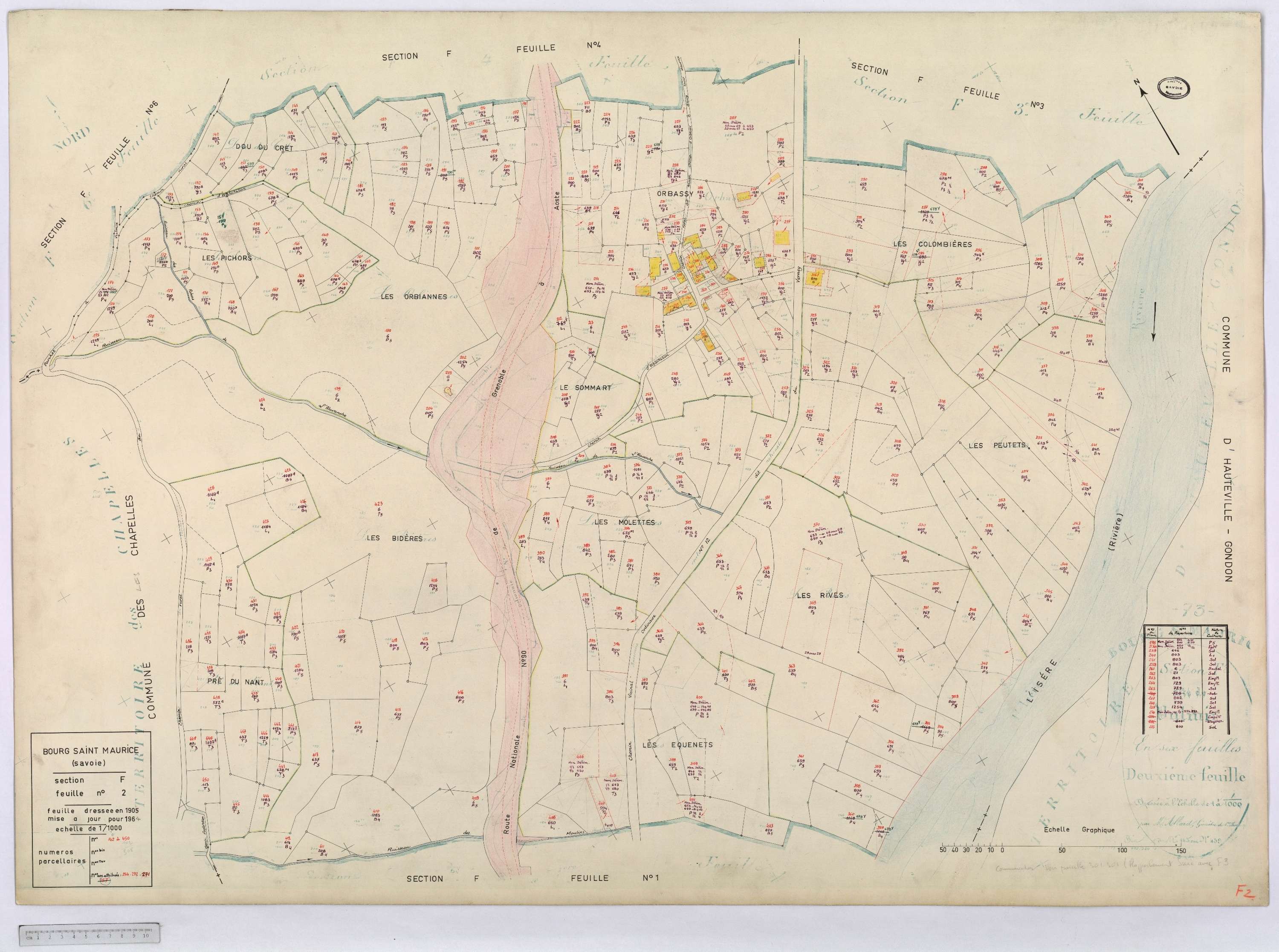 Bourg-Saint-Maurice - Cadastre rénové (1964).