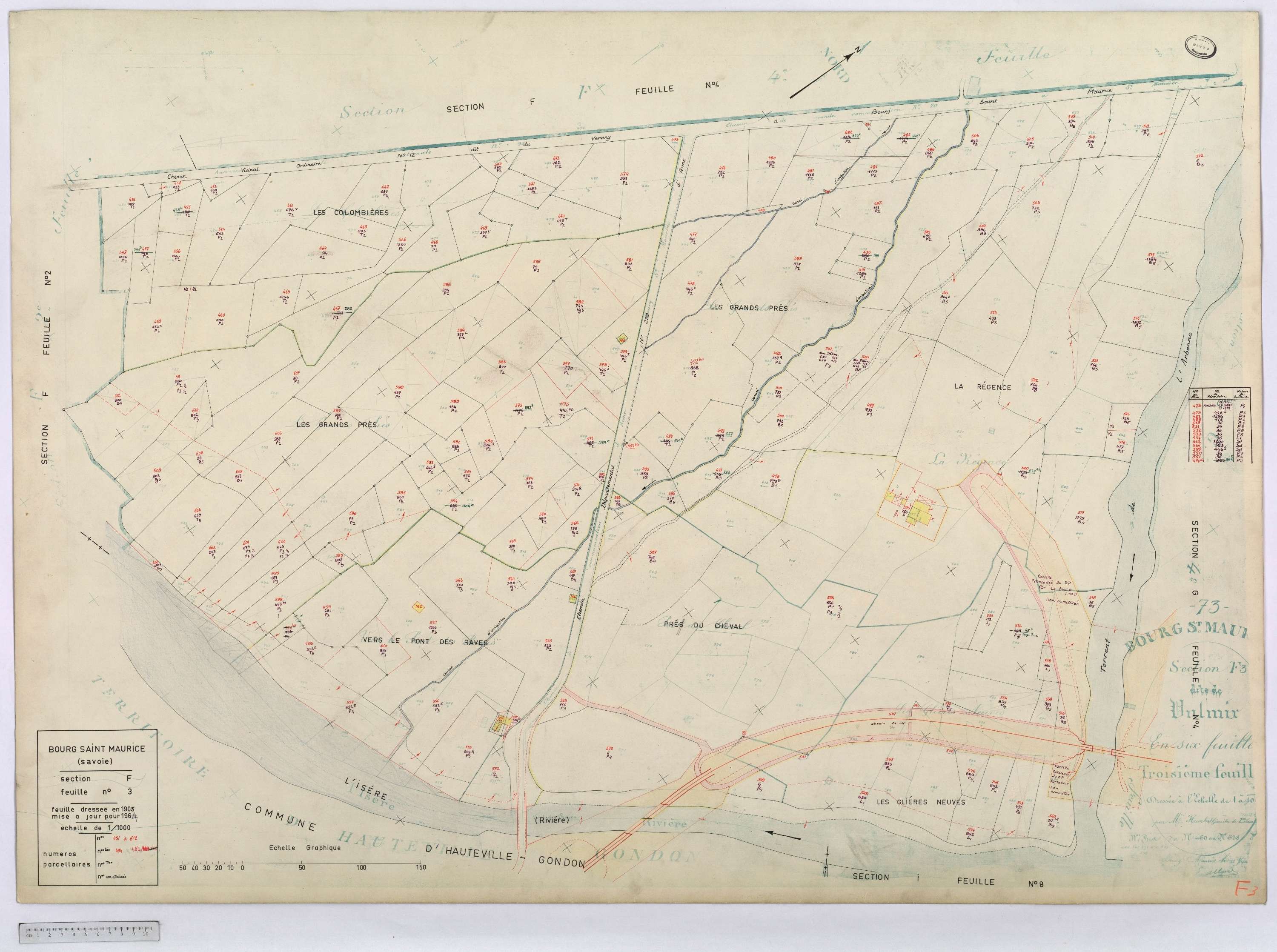 Bourg-Saint-Maurice - Cadastre rénové (1964).