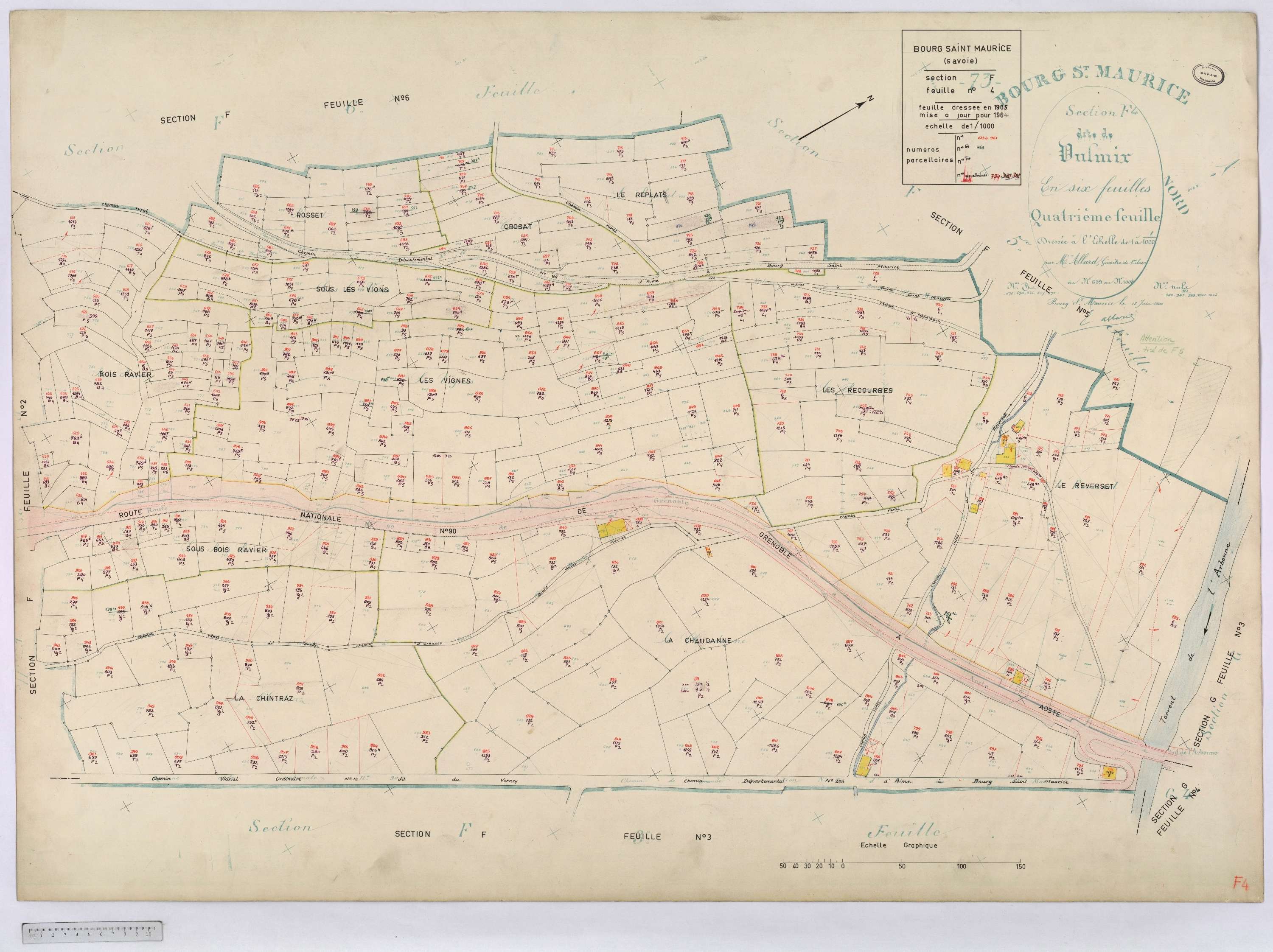 Bourg-Saint-Maurice - Cadastre rénové (1964).
