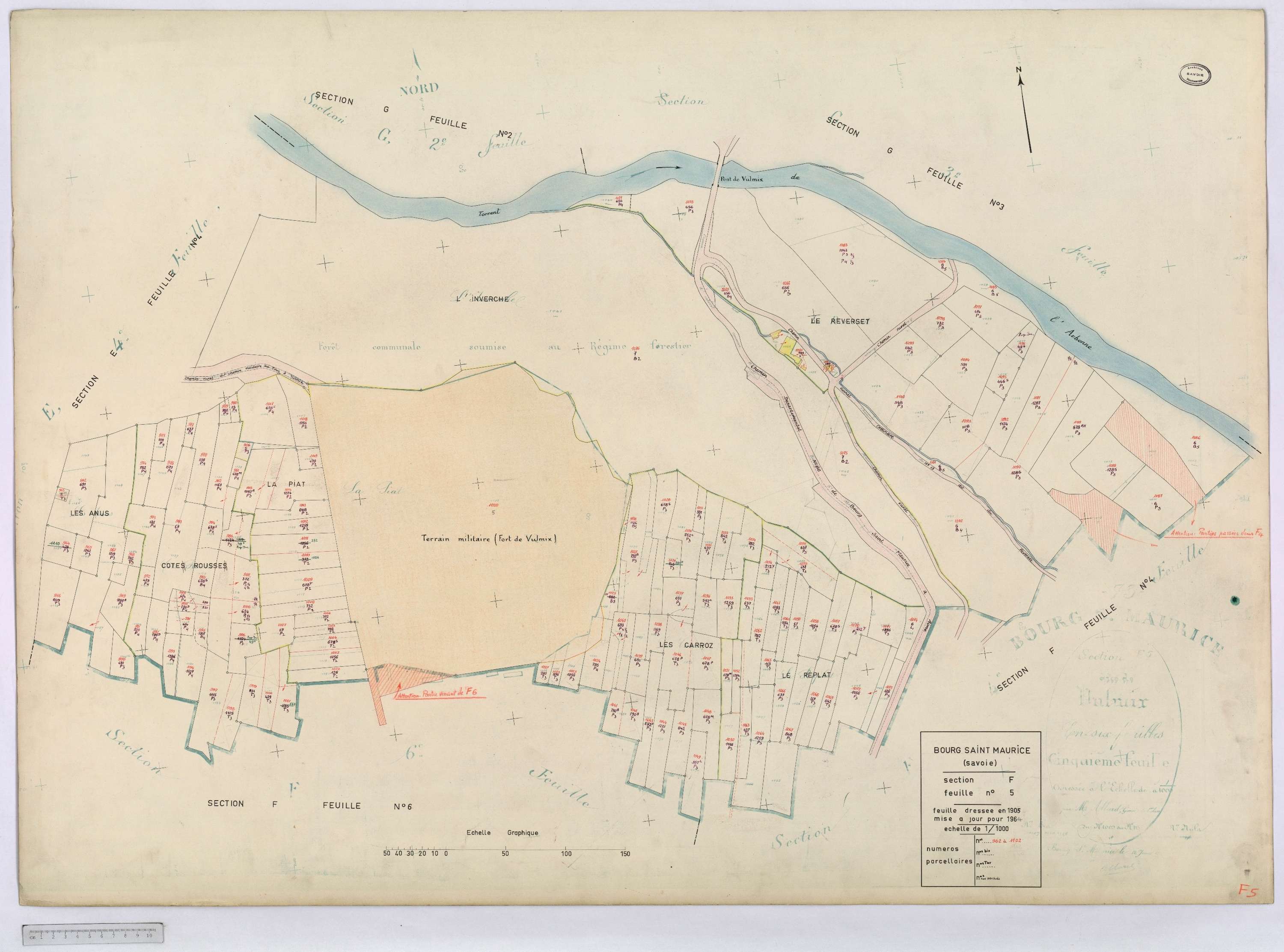 Bourg-Saint-Maurice - Cadastre rénové (1964).