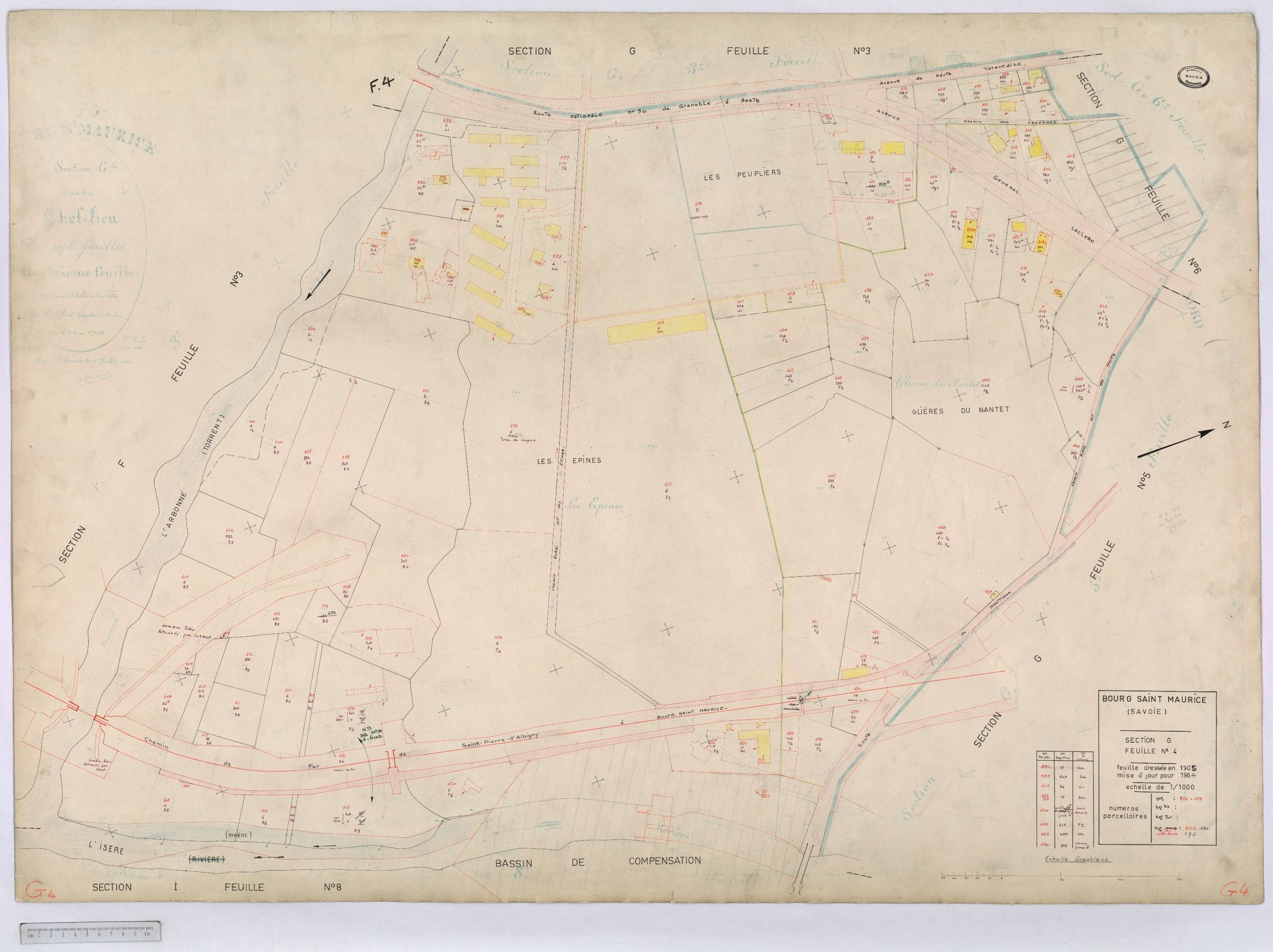 Bourg-Saint-Maurice - Cadastre rénové (1964).