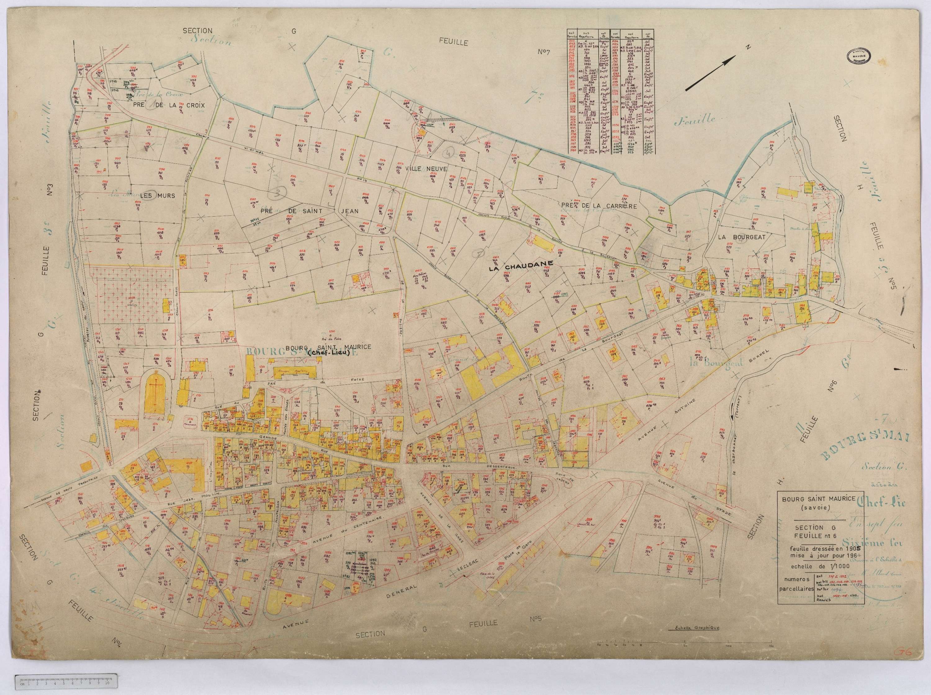 Bourg-Saint-Maurice - Cadastre rénové (1964).