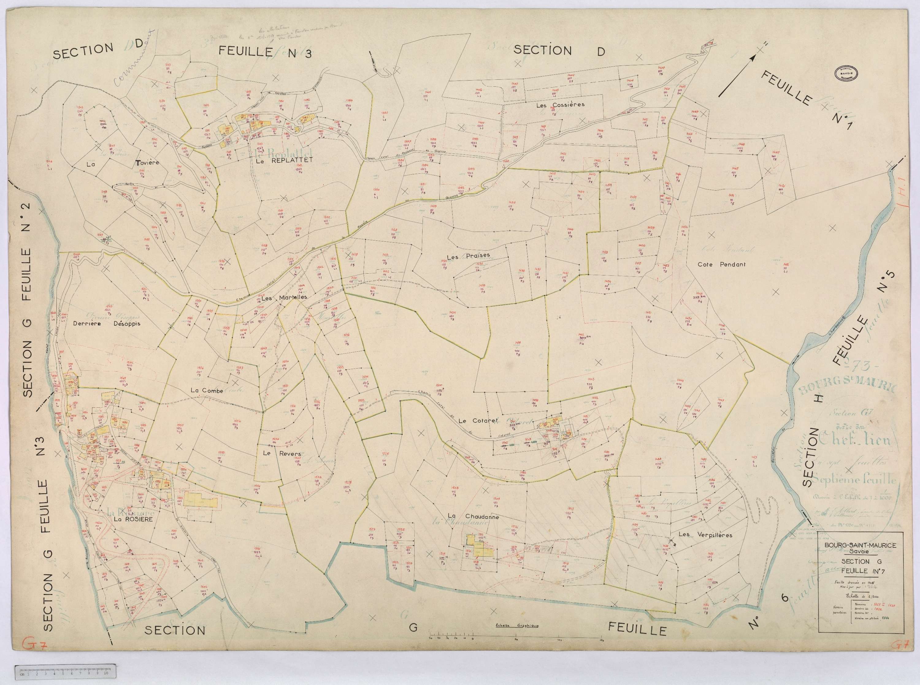 Bourg-Saint-Maurice - Cadastre rénové (1964).