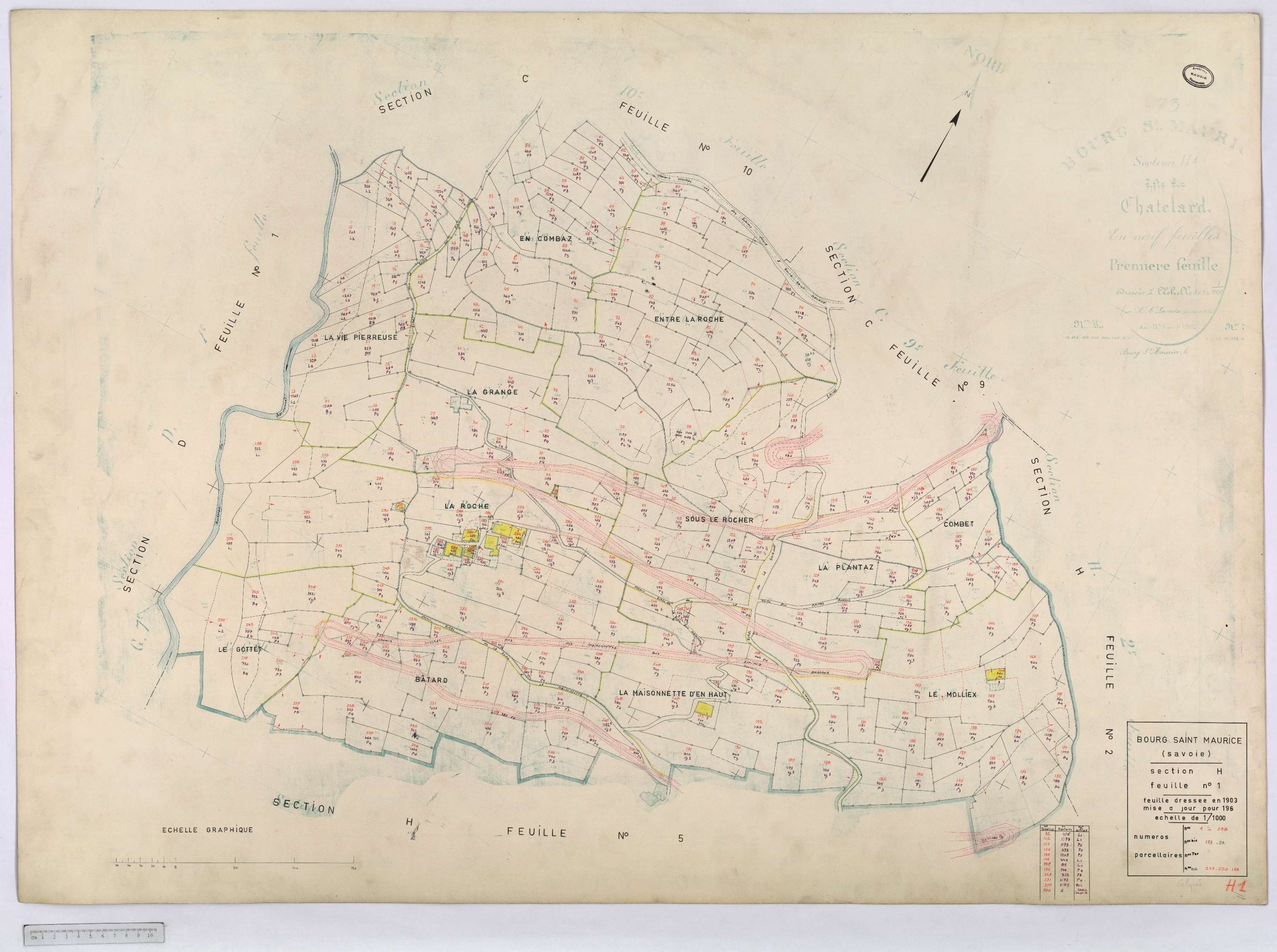 Bourg-Saint-Maurice - Cadastre rénové (1964).