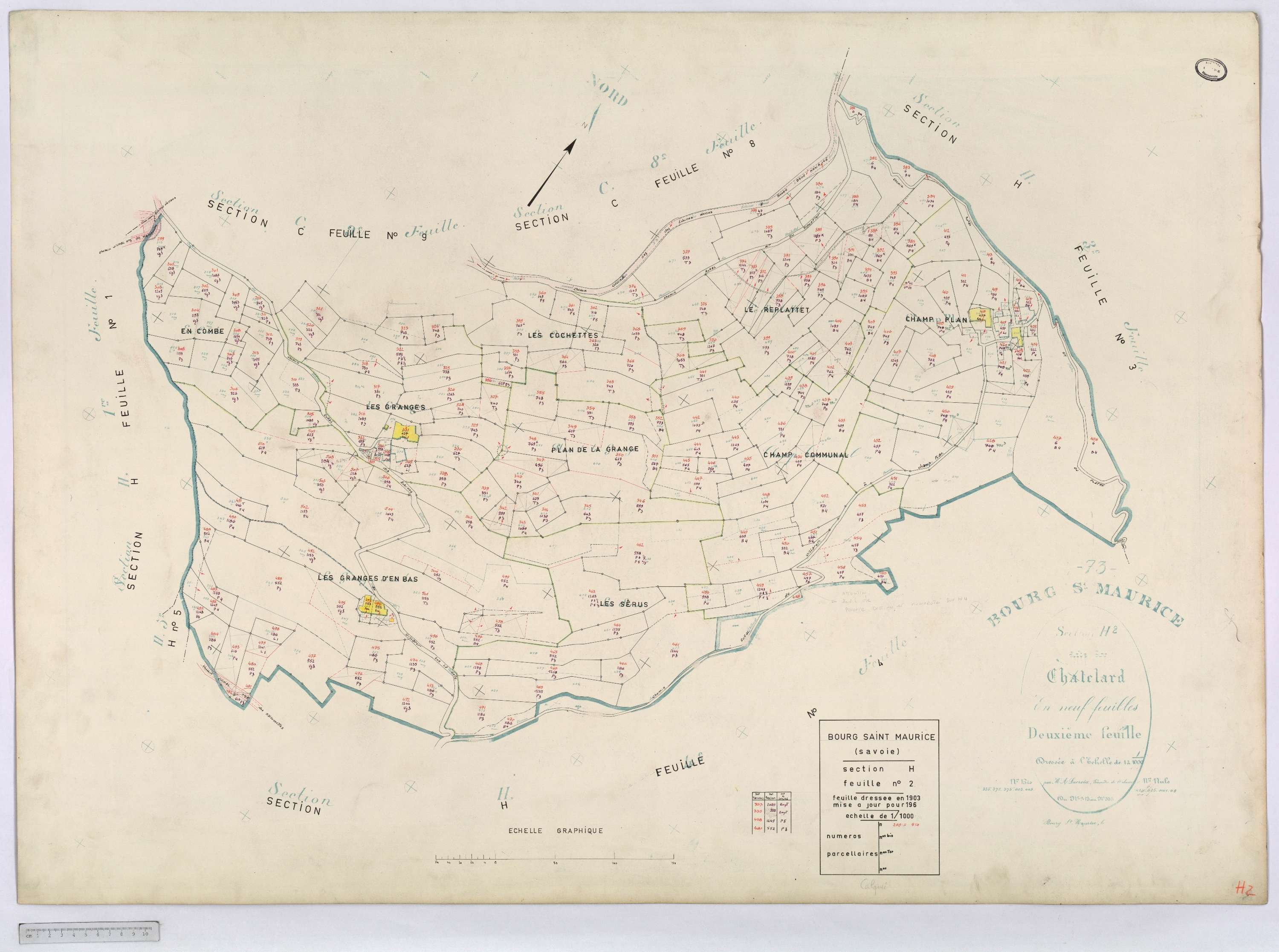 Bourg-Saint-Maurice - Cadastre rénové (1964).