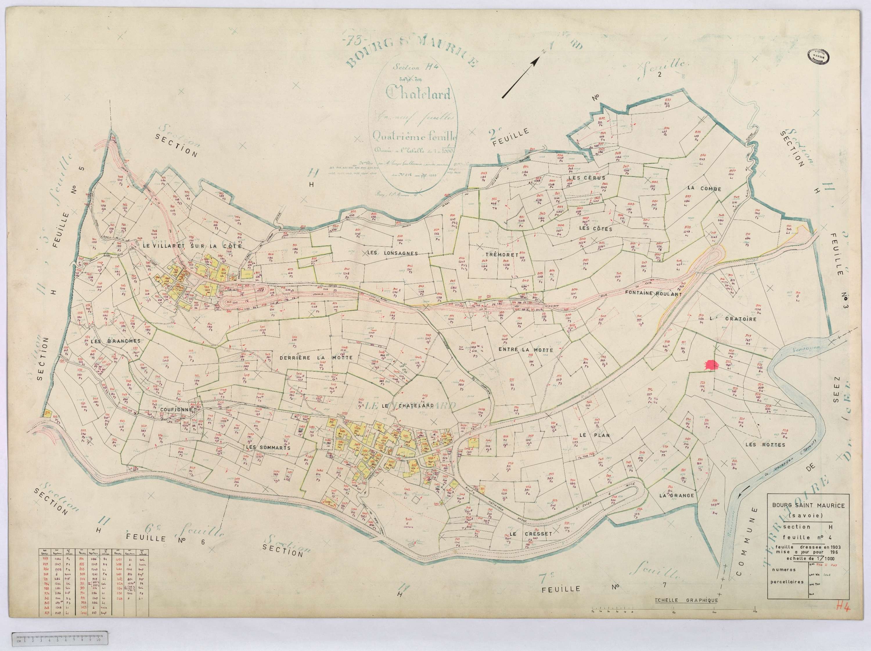 Bourg-Saint-Maurice - Cadastre rénové (1964).