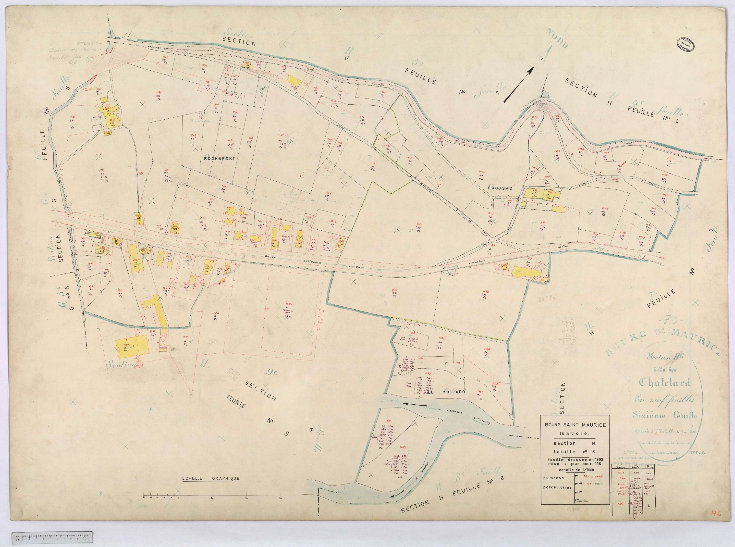 Bourg-Saint-Maurice - Cadastre rénové (1964).