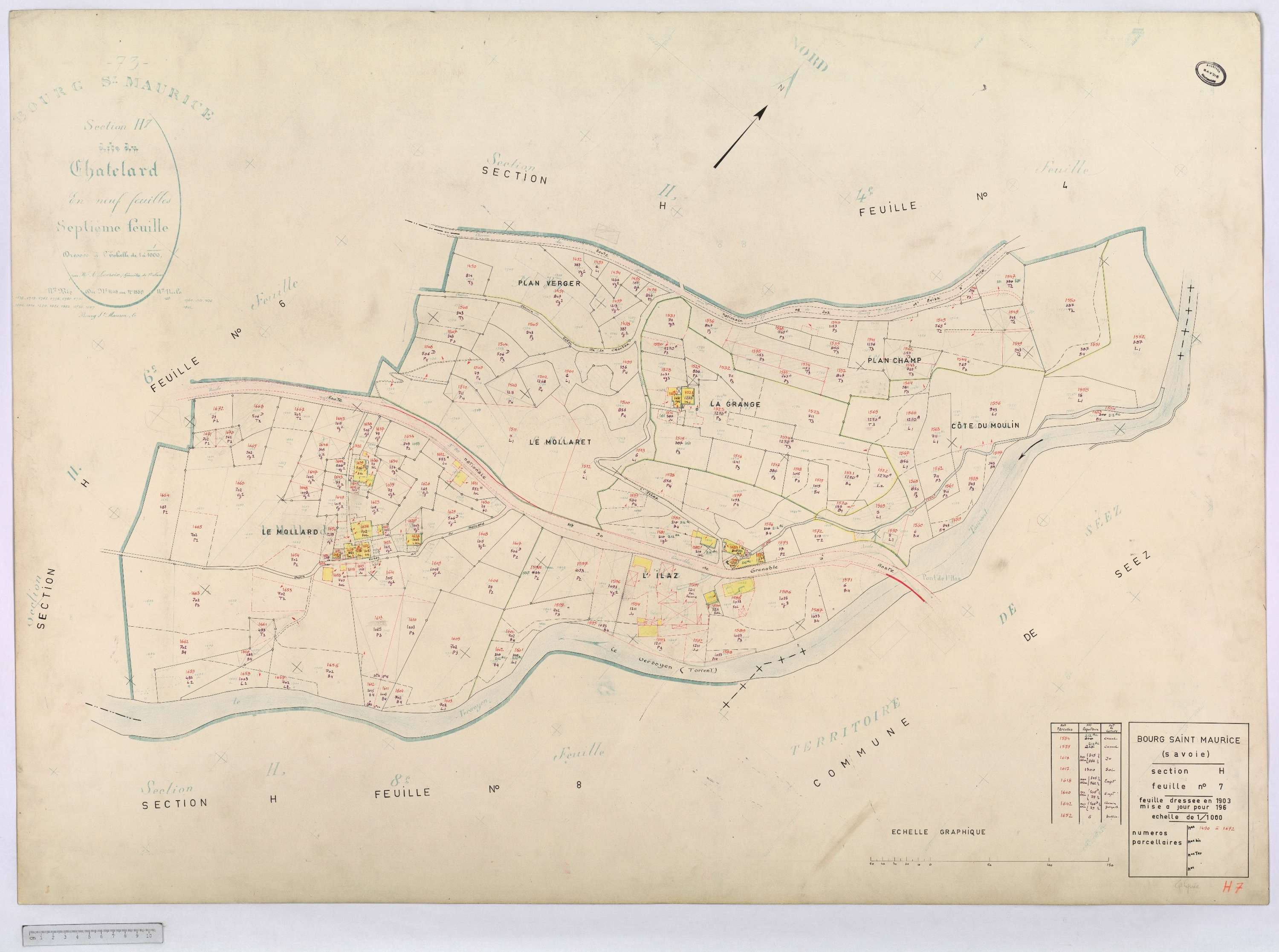 Bourg-Saint-Maurice - Cadastre rénové (1964).