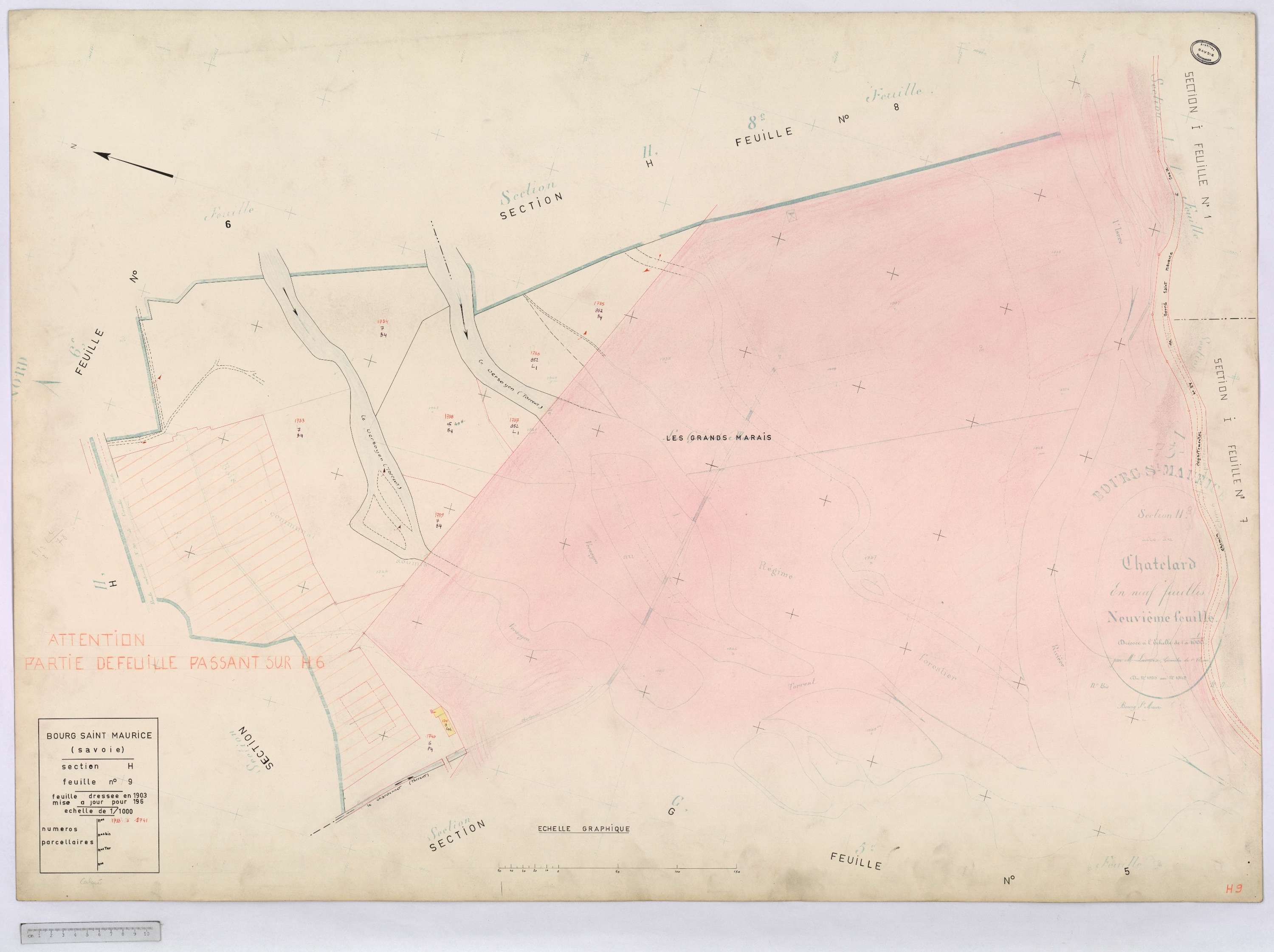 Bourg-Saint-Maurice - Cadastre rénové (1964).