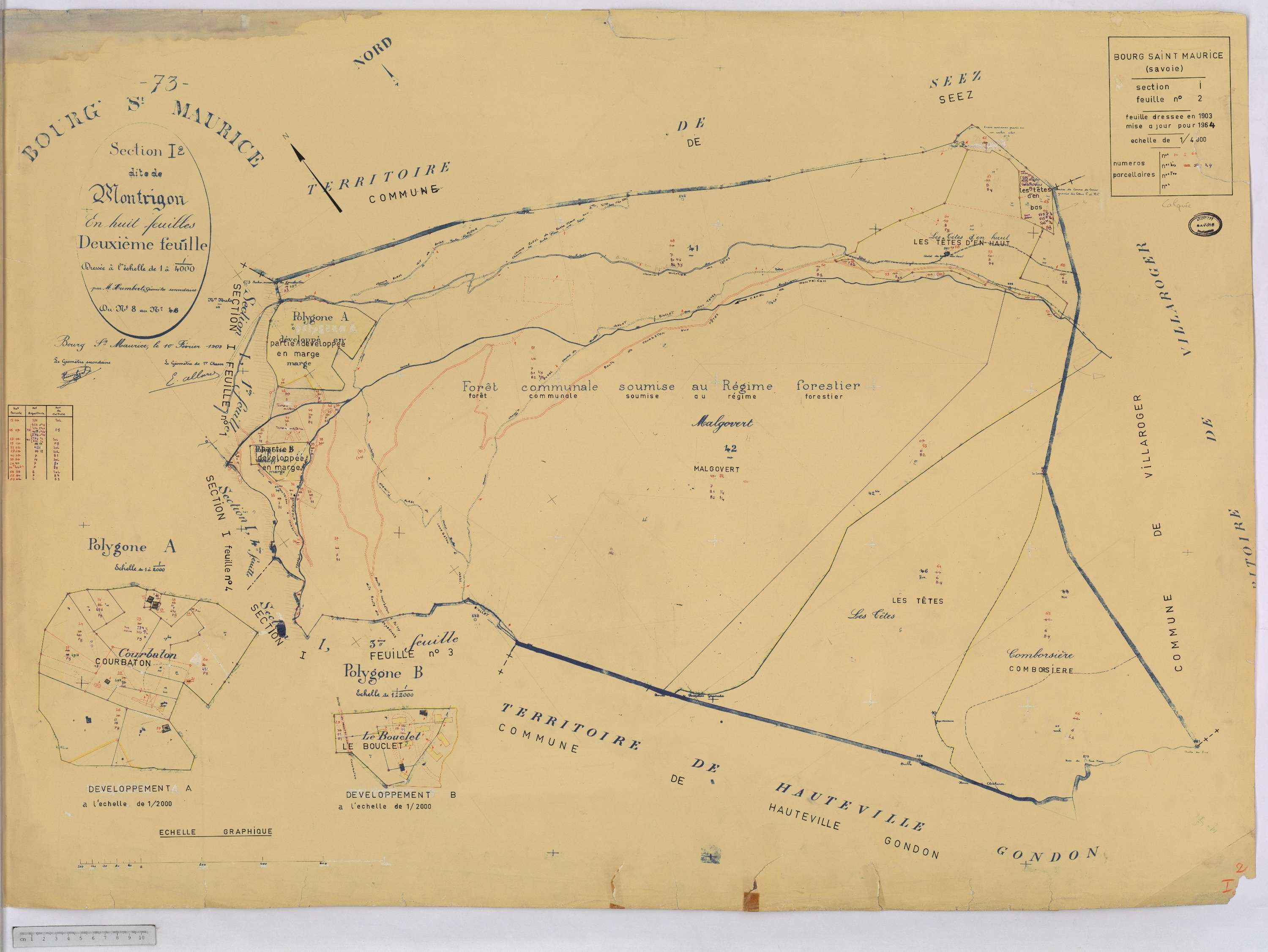Bourg-Saint-Maurice - Cadastre rénové (1964).