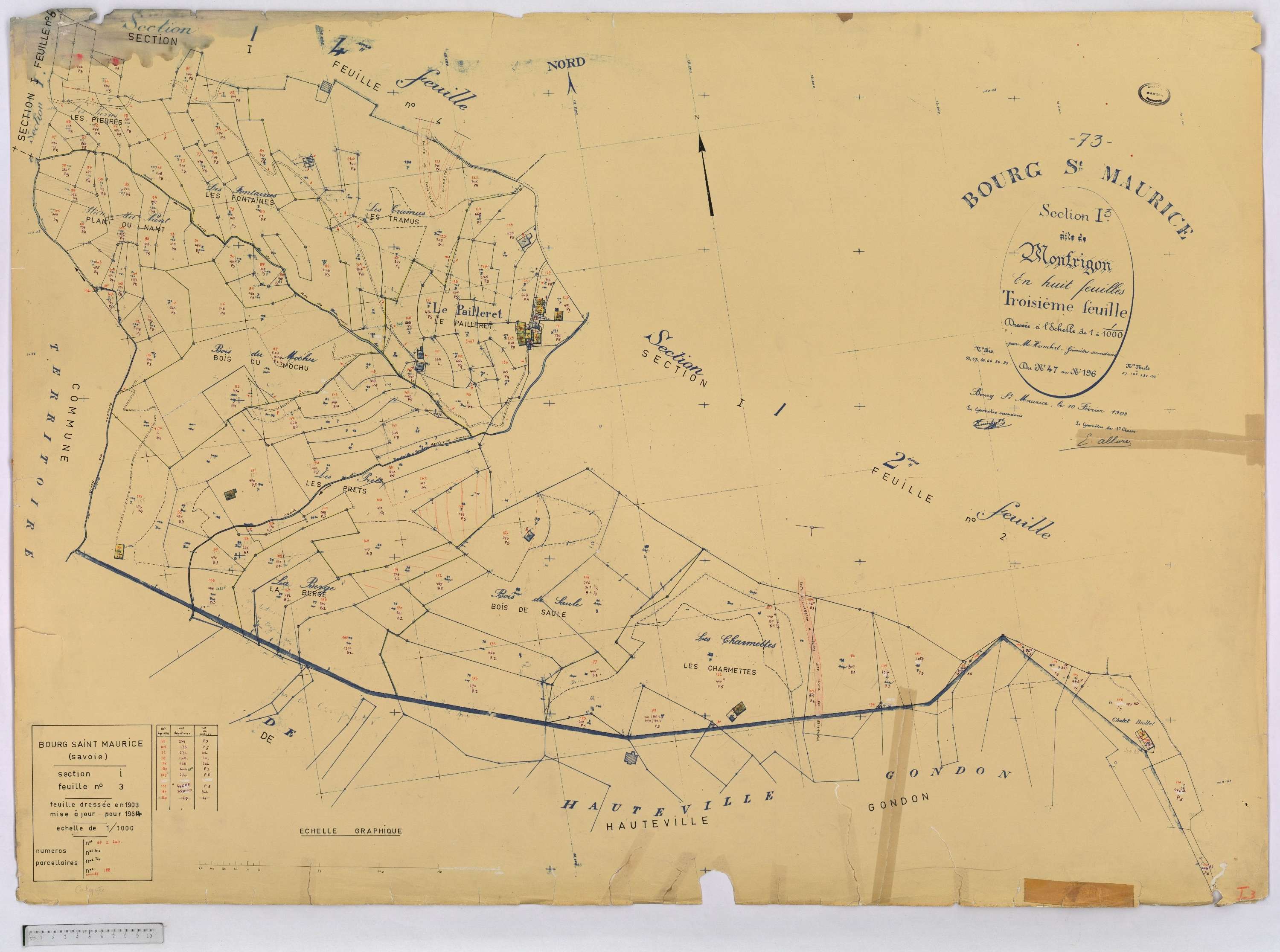Bourg-Saint-Maurice - Cadastre rénové (1964).
