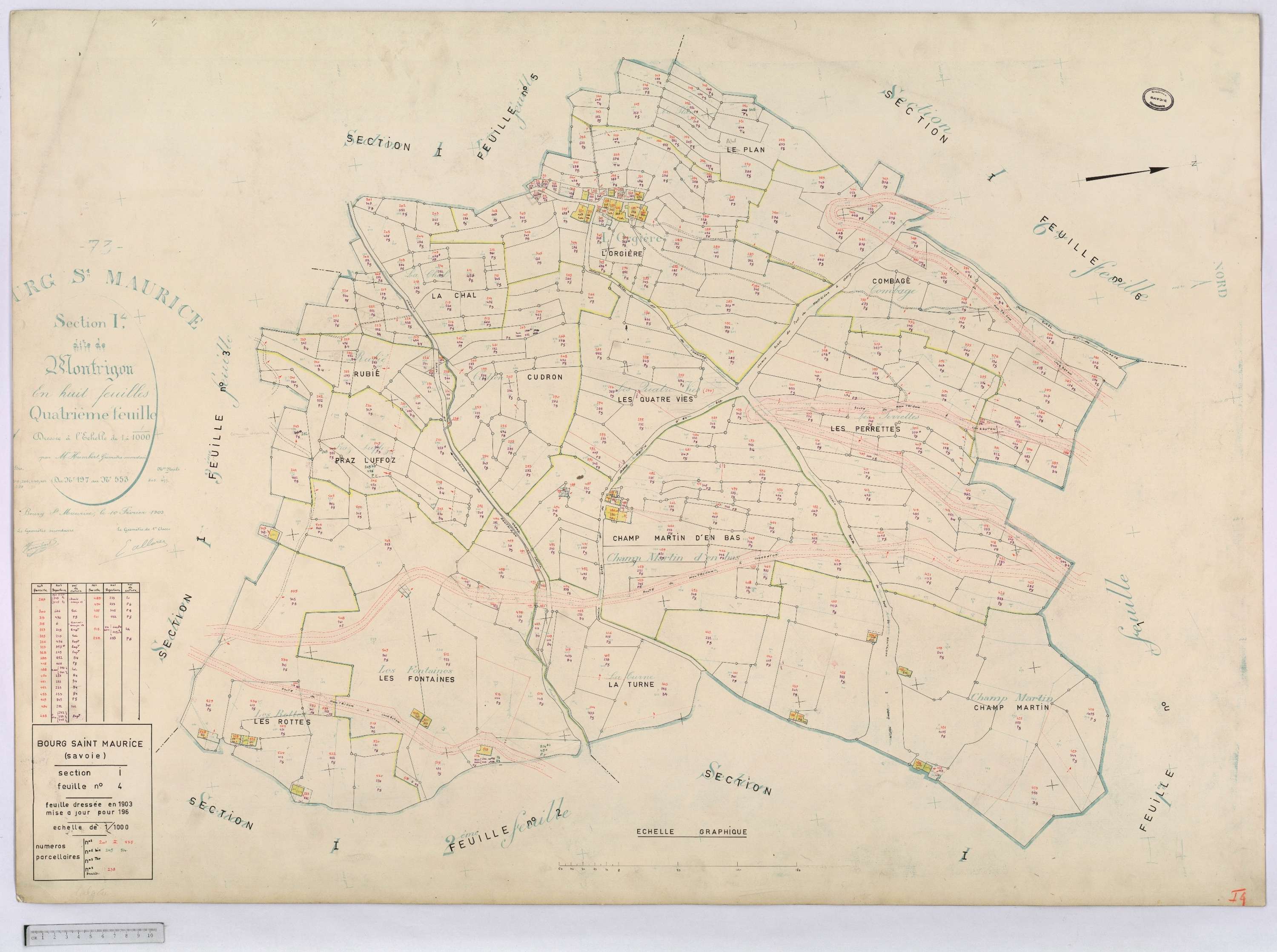 Bourg-Saint-Maurice - Cadastre rénové (1964).