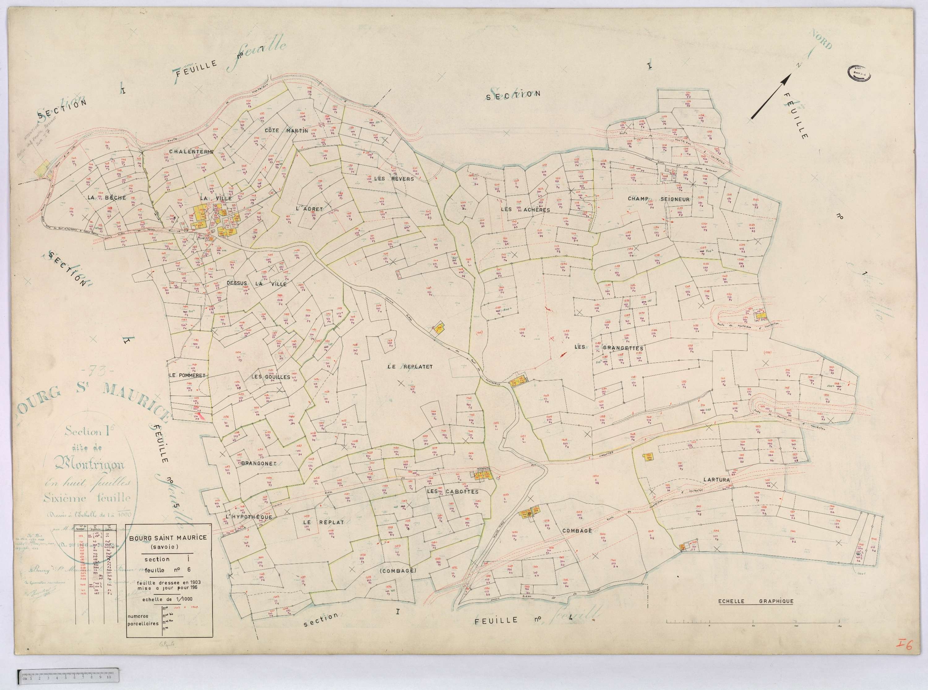 Bourg-Saint-Maurice - Cadastre rénové (1964).
