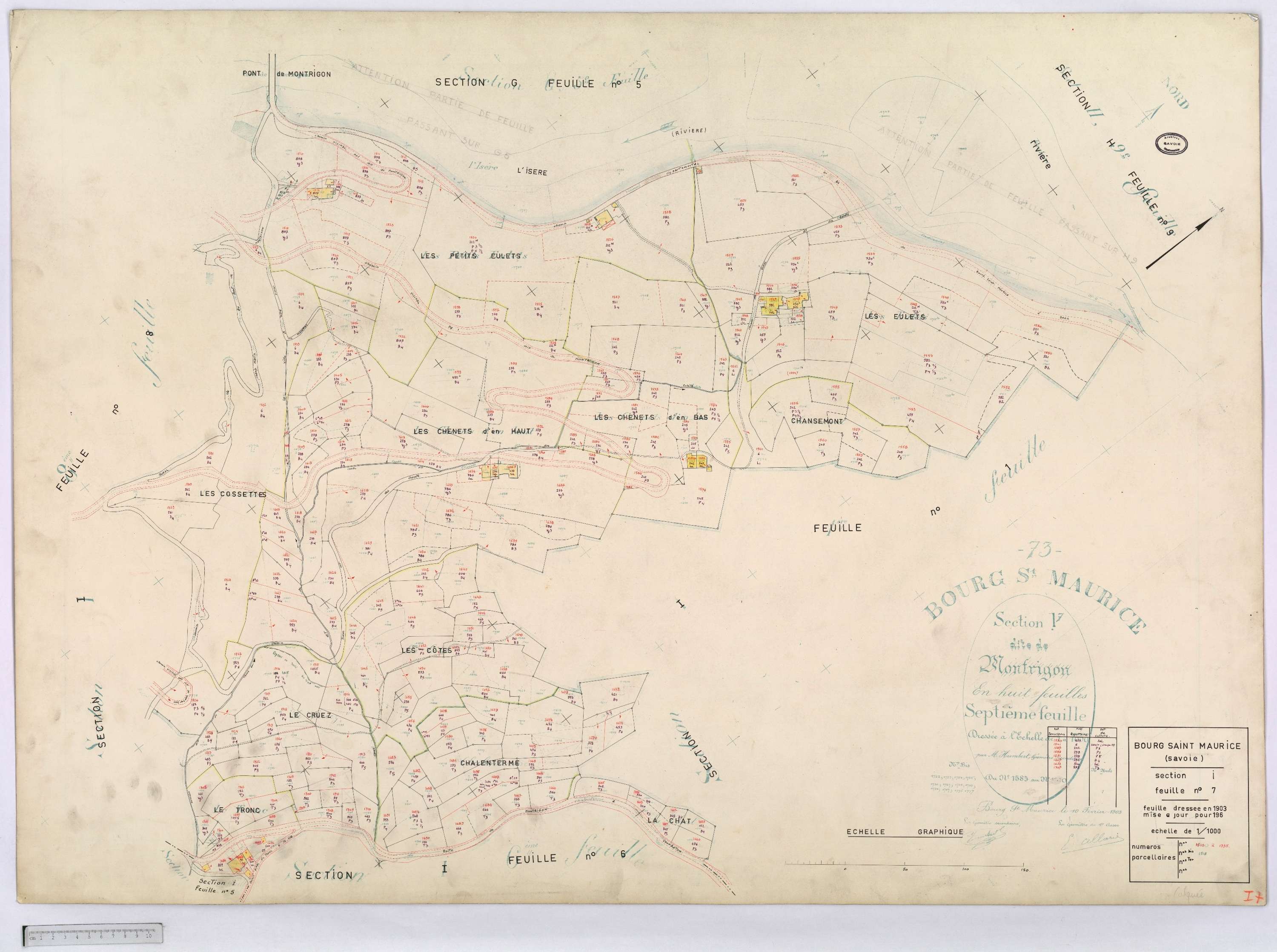 Bourg-Saint-Maurice - Cadastre rénové (1964).