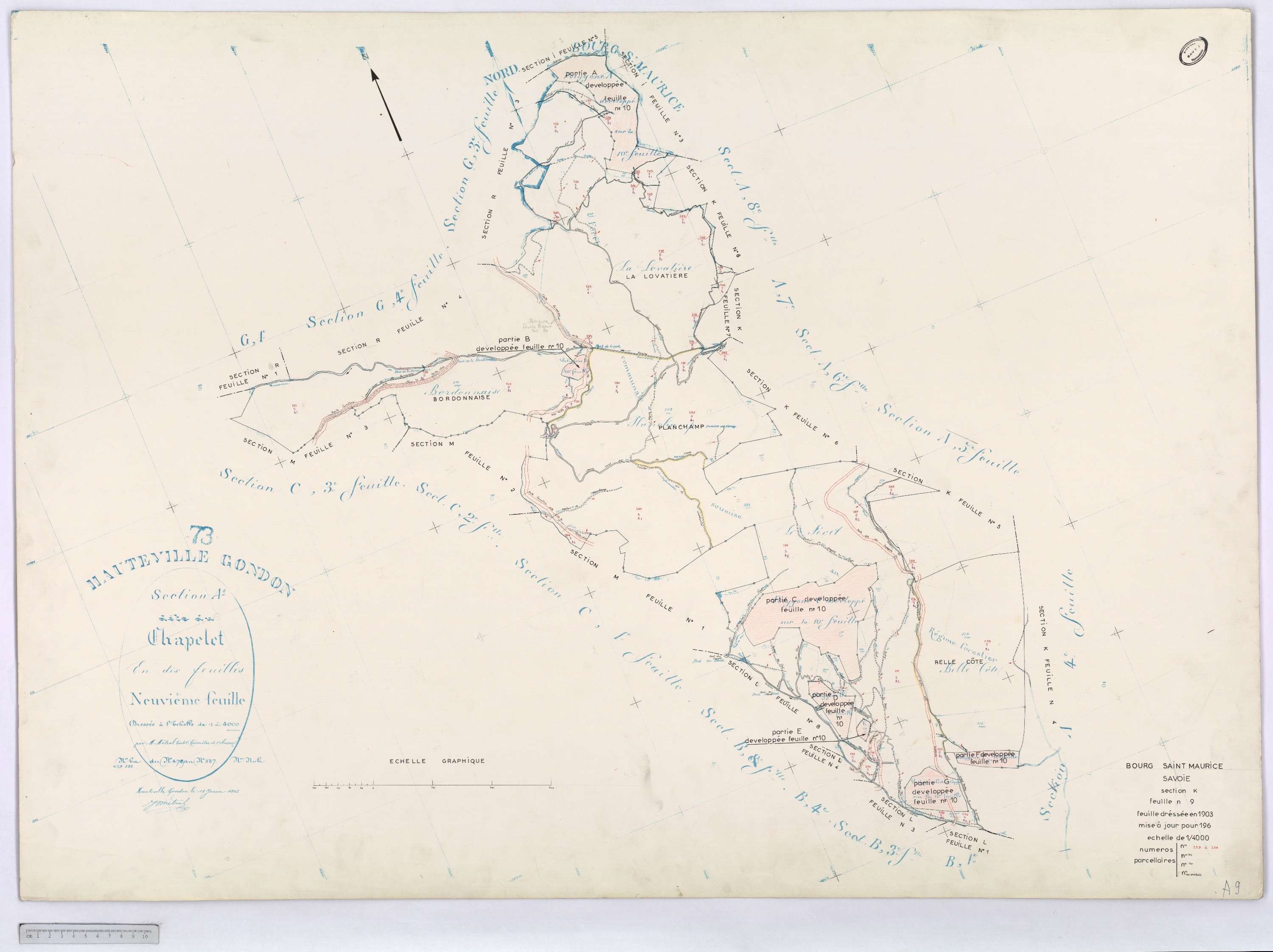 Bourg-Saint-Maurice - Cadastre rénové (1935).