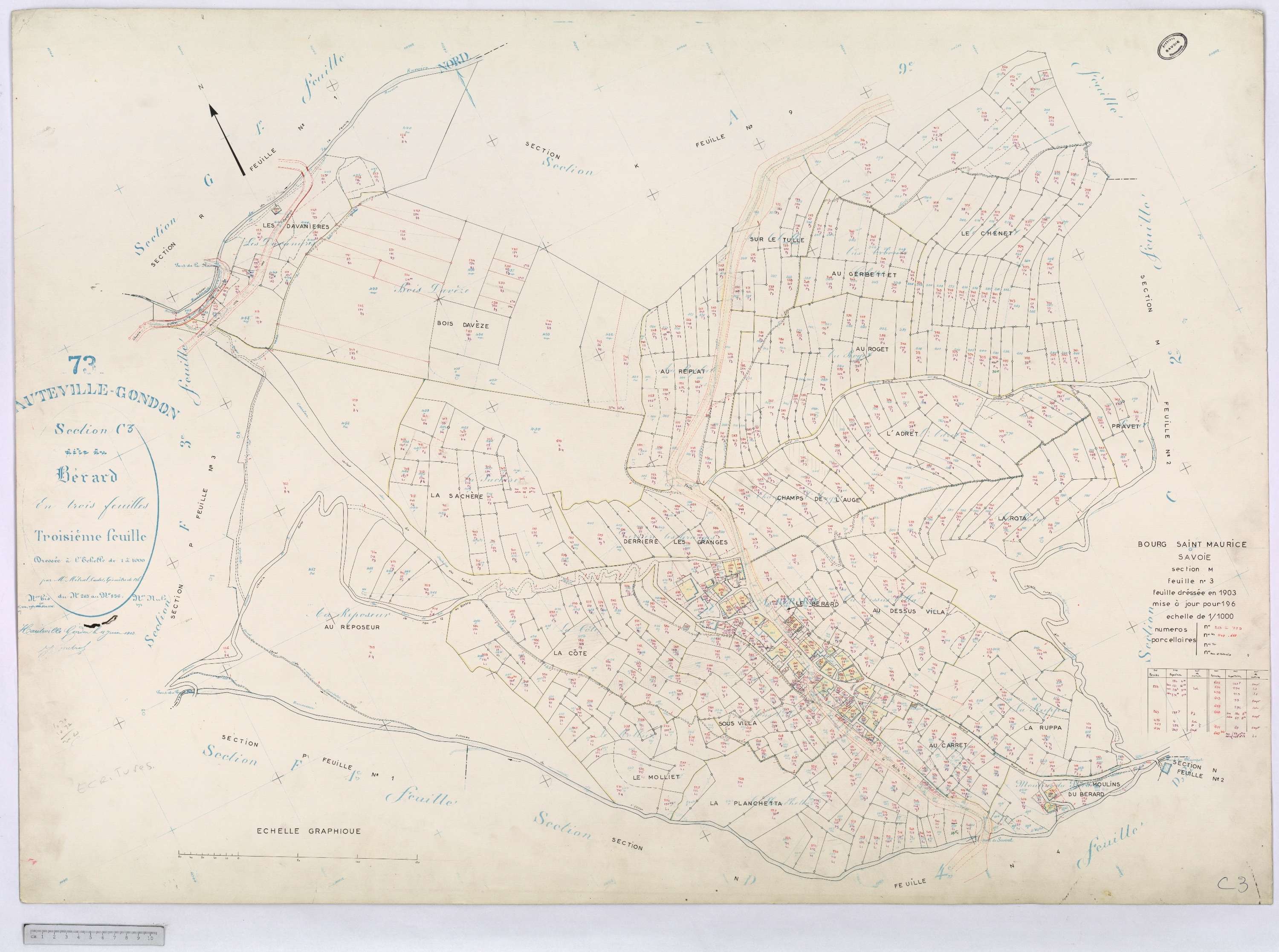 Bourg-Saint-Maurice - Cadastre rénové (1935).
