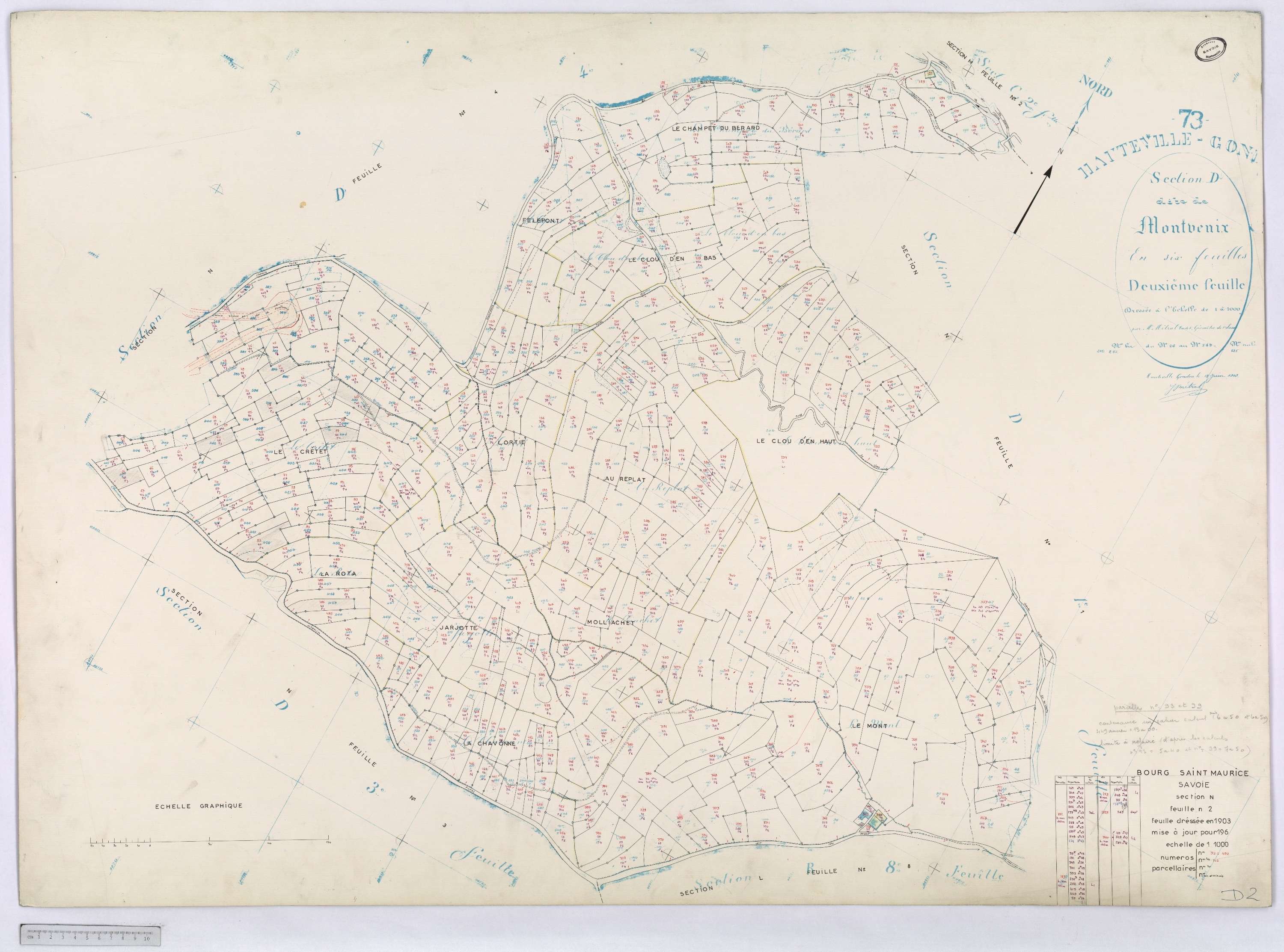 Bourg-Saint-Maurice - Cadastre rénové (1935).