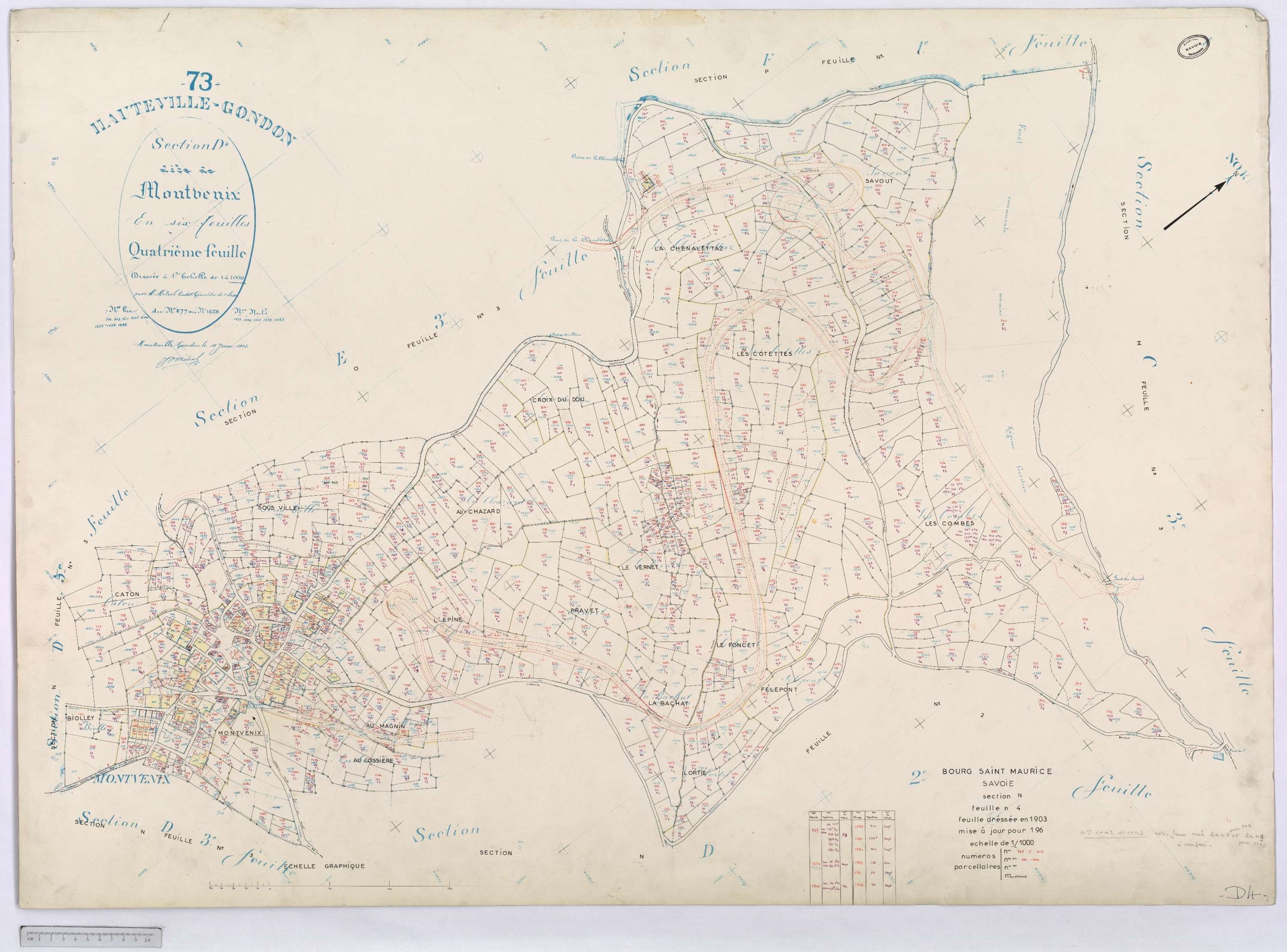 Bourg-Saint-Maurice - Cadastre rénové (1935).