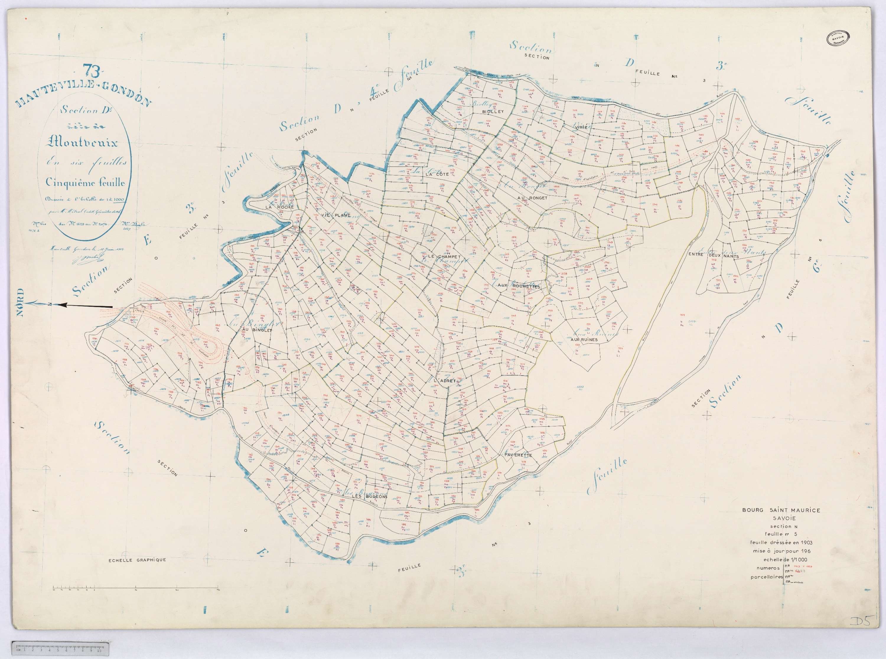 Bourg-Saint-Maurice - Cadastre rénové (1935).