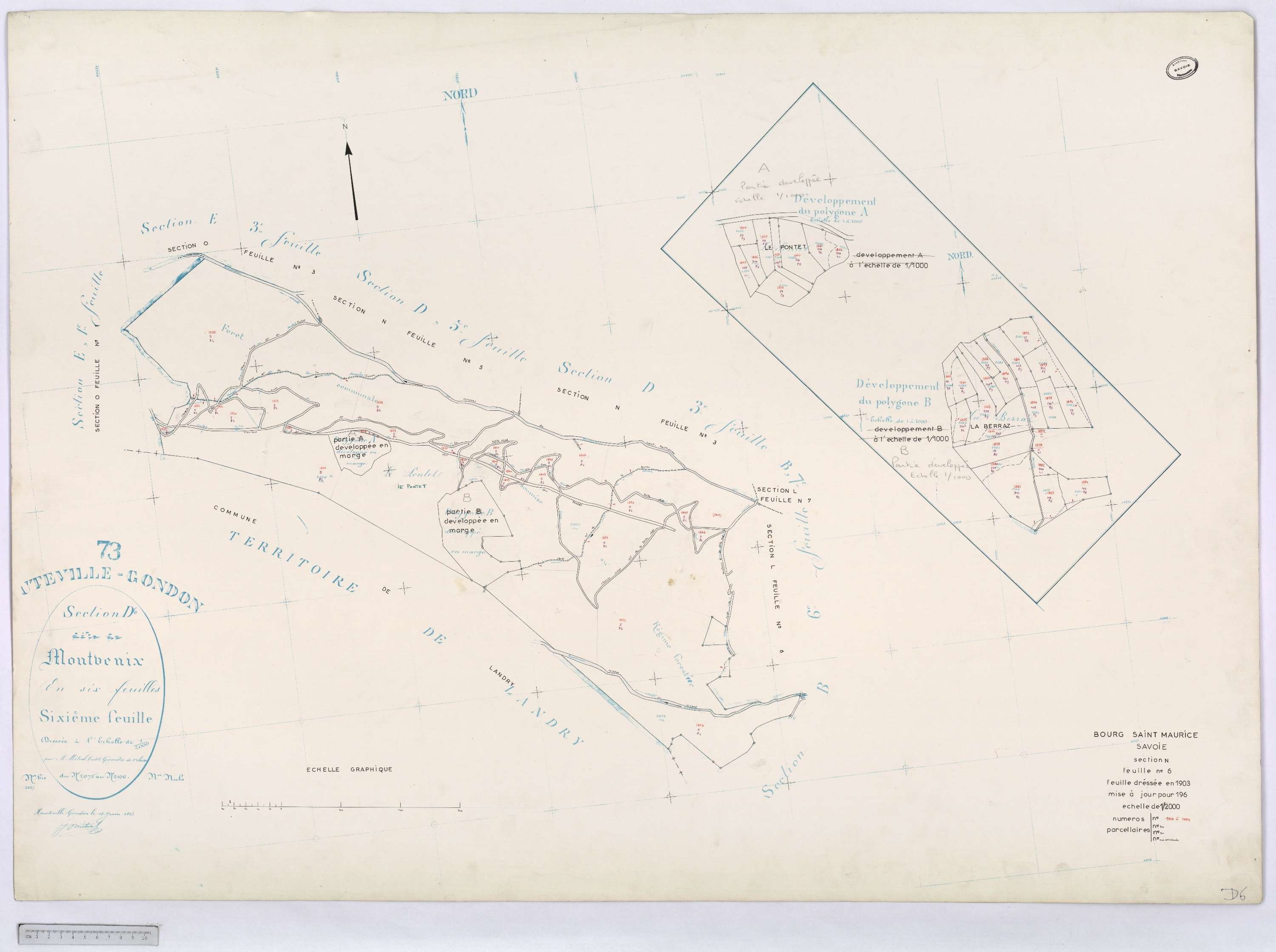 Bourg-Saint-Maurice - Cadastre rénové (1935).