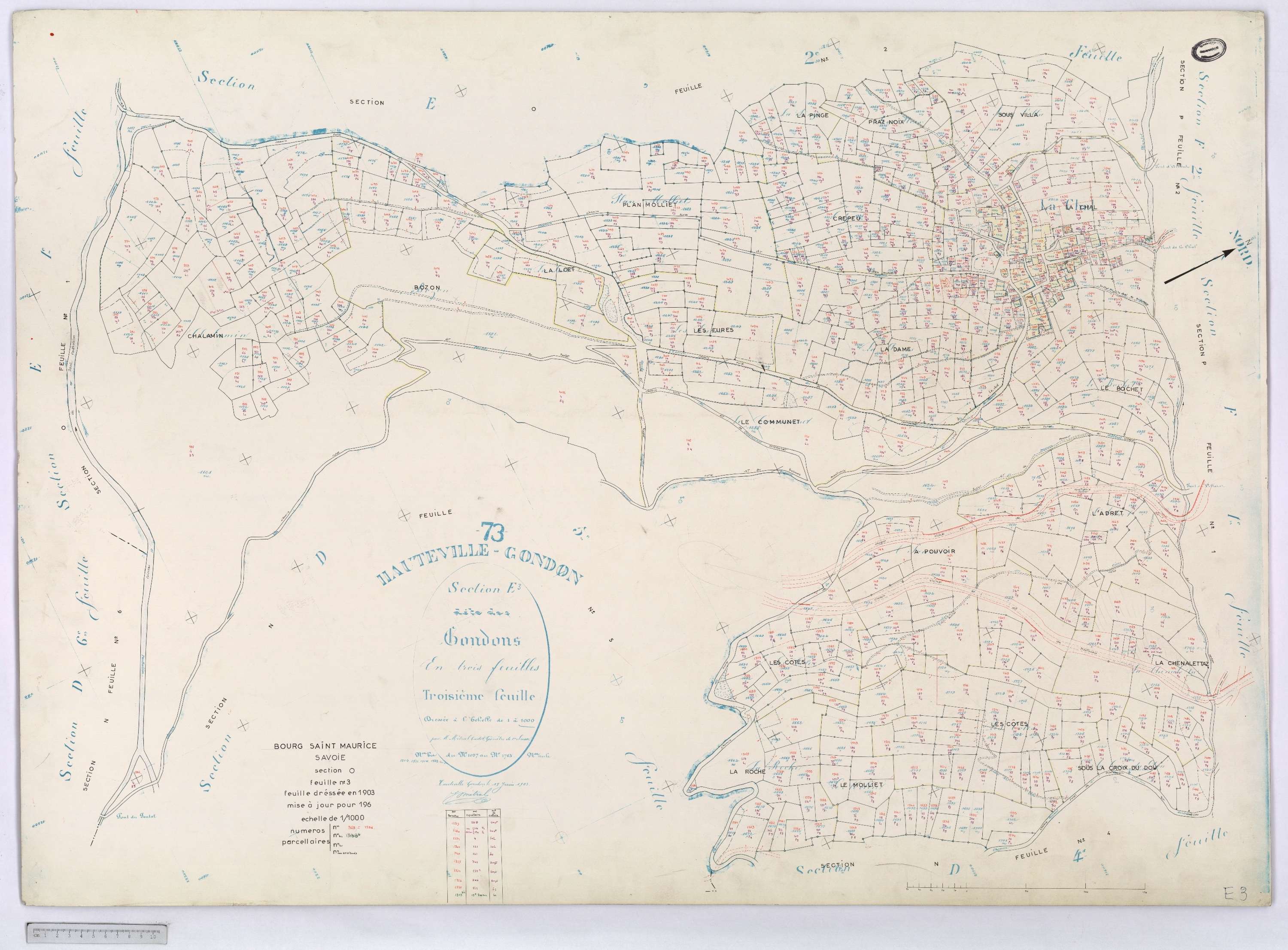 Bourg-Saint-Maurice - Cadastre rénové (1935).