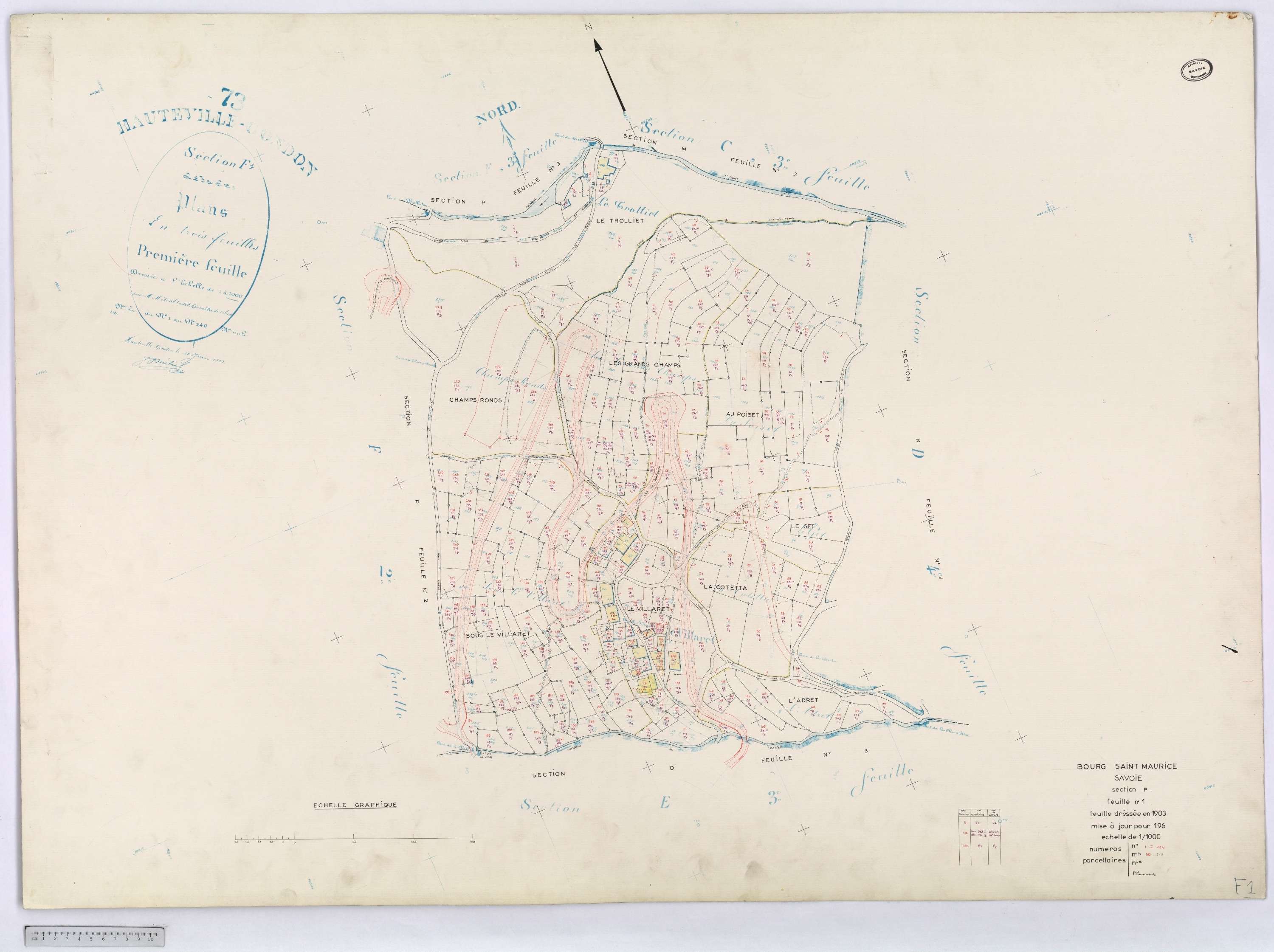 Bourg-Saint-Maurice - Cadastre rénové (1935).