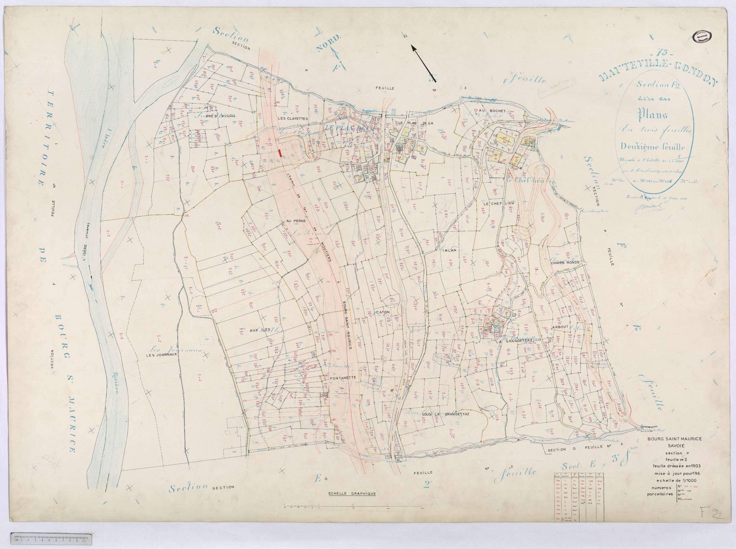 Bourg-Saint-Maurice - Cadastre rénové (1935).