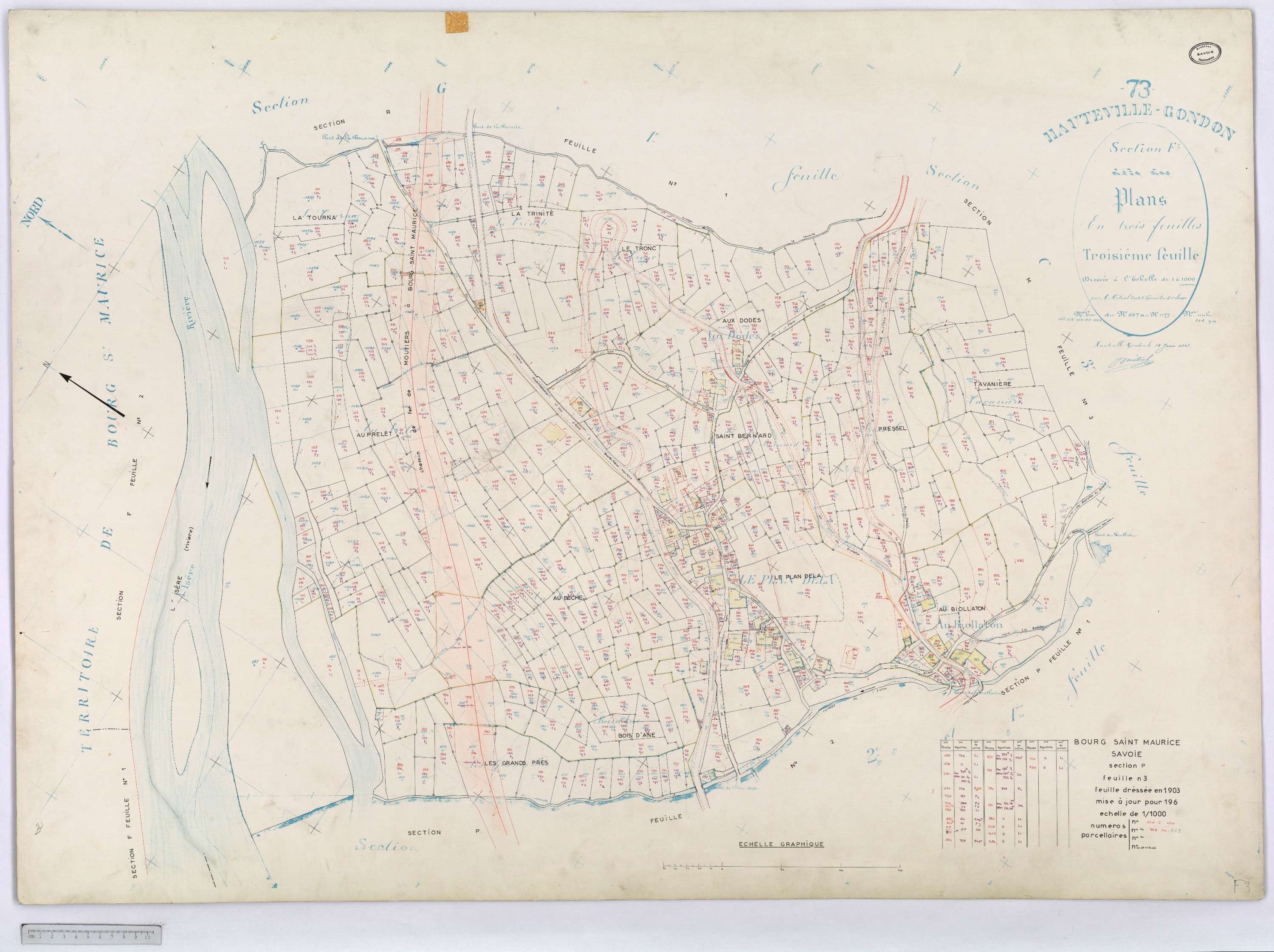 Bourg-Saint-Maurice - Cadastre rénové (1935).